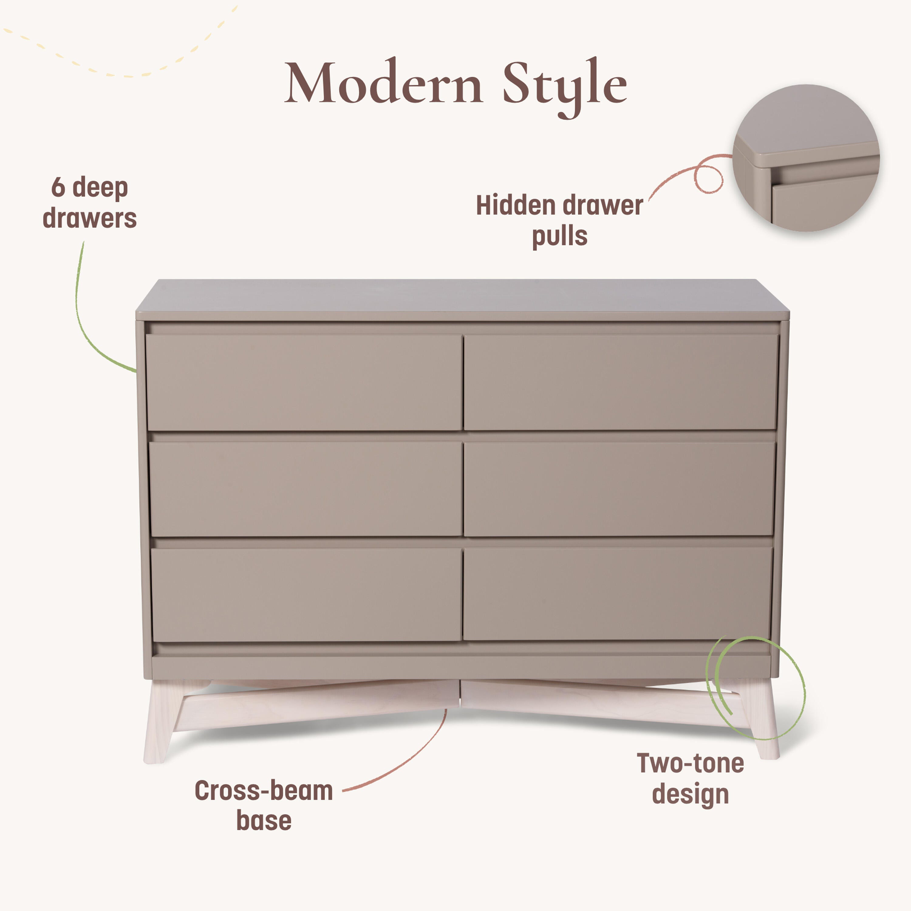 Little Seeds Pala 6 Drawer Dresser, , large