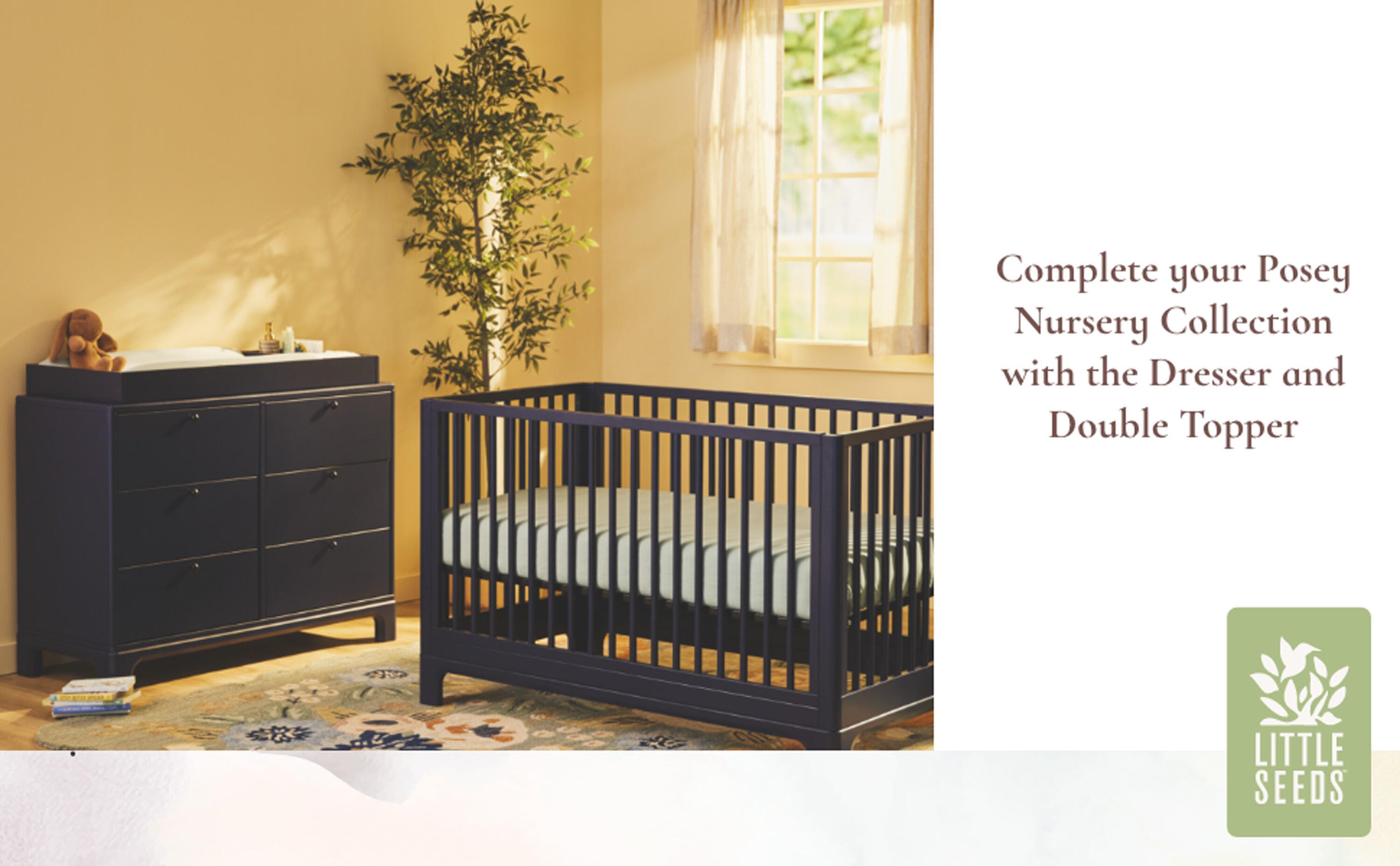 Little Seeds Posey 4-in-1 Convertible Crib, , large
