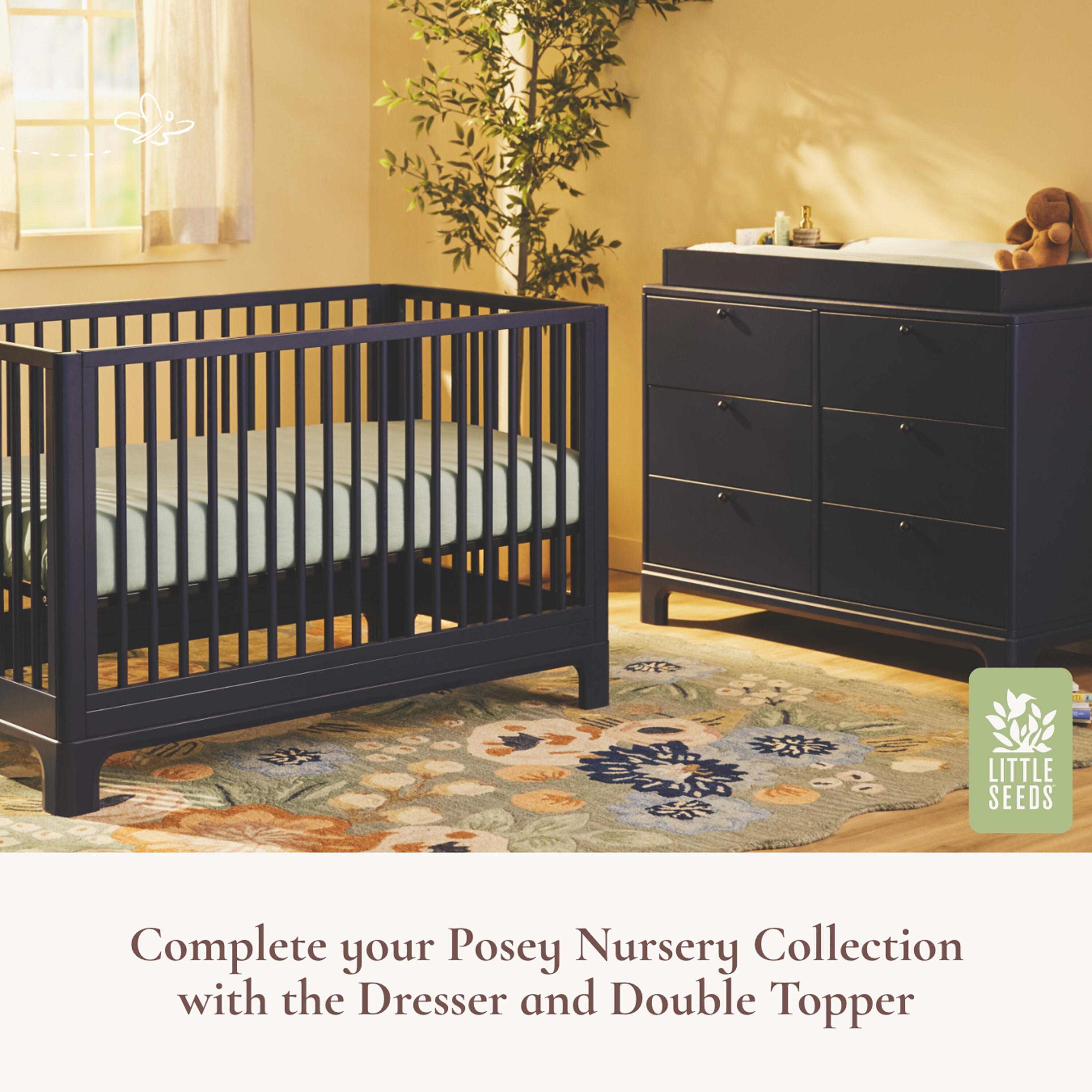 Little Seeds Posey 4-in-1 Convertible Crib, , large