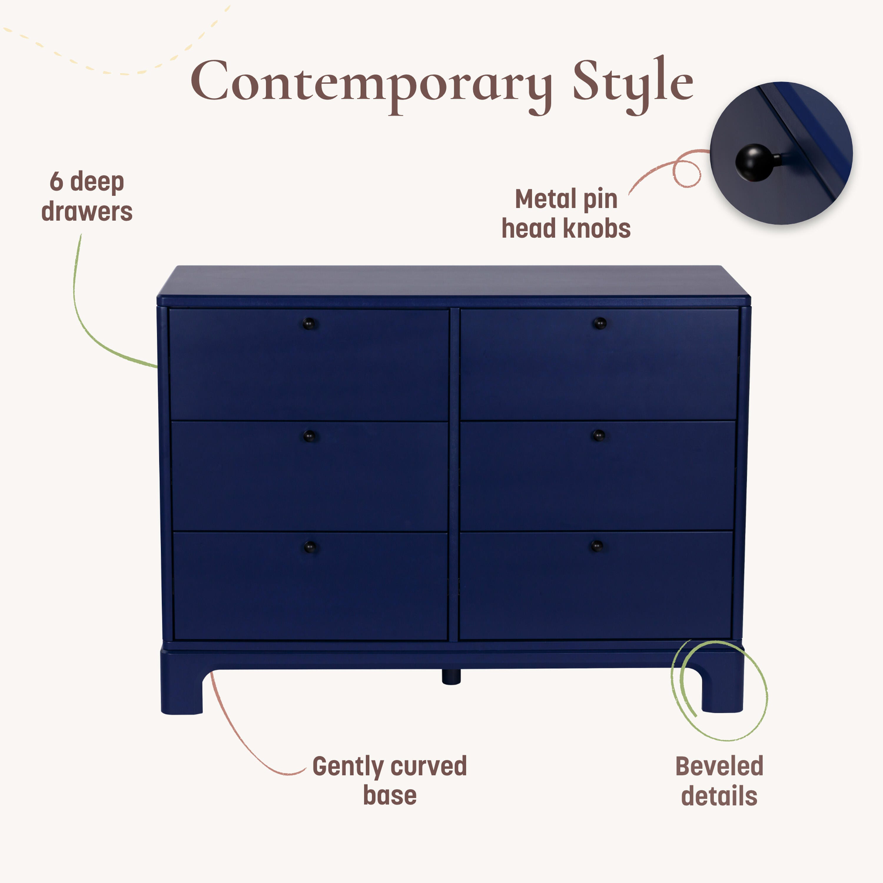 Little Seeds Posey 6 Drawer Dresser, , large