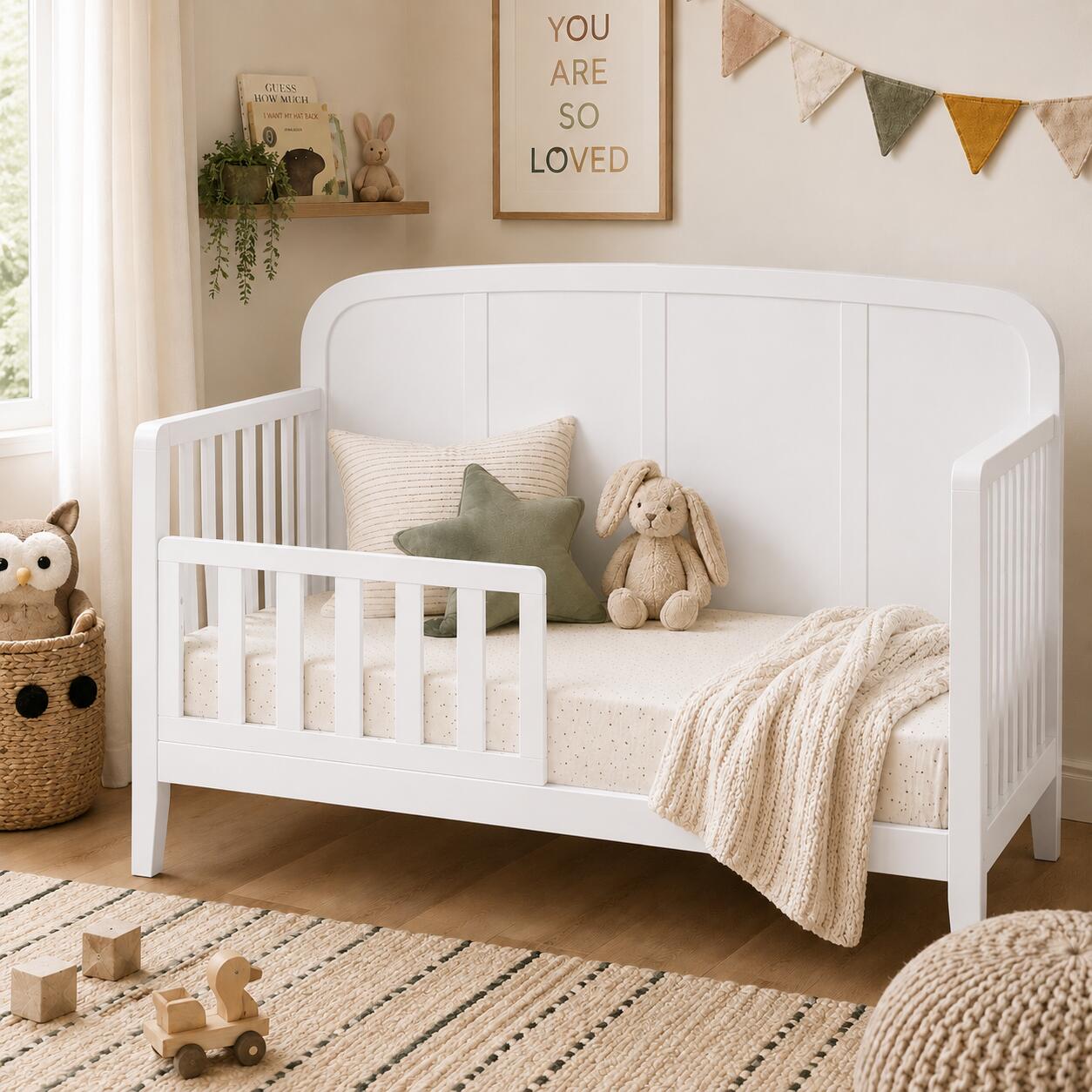 Little Seeds Universal Toddler Safety Guardrail, White, rollover