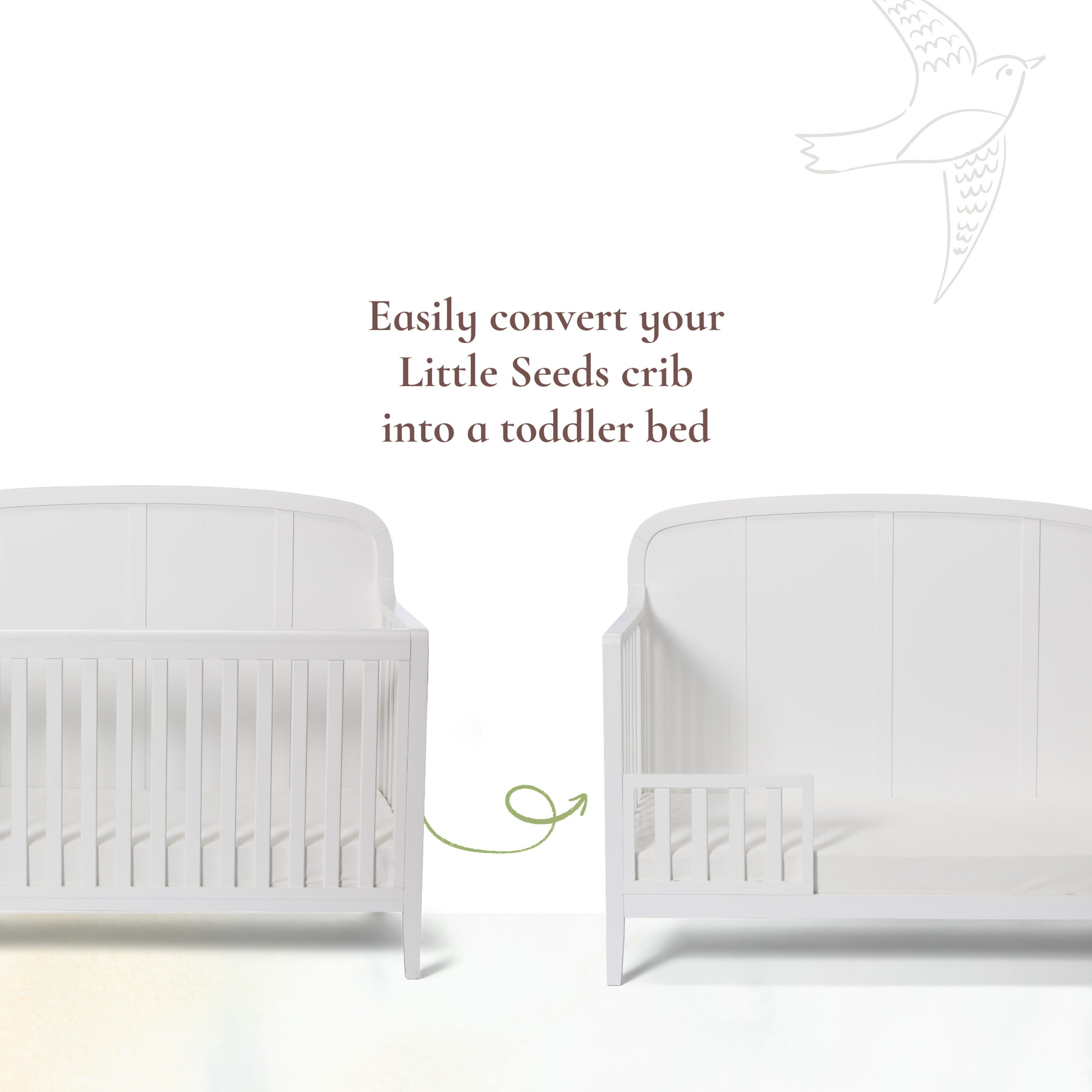 Little Seeds Universal Toddler Safety Guardrail, White, large