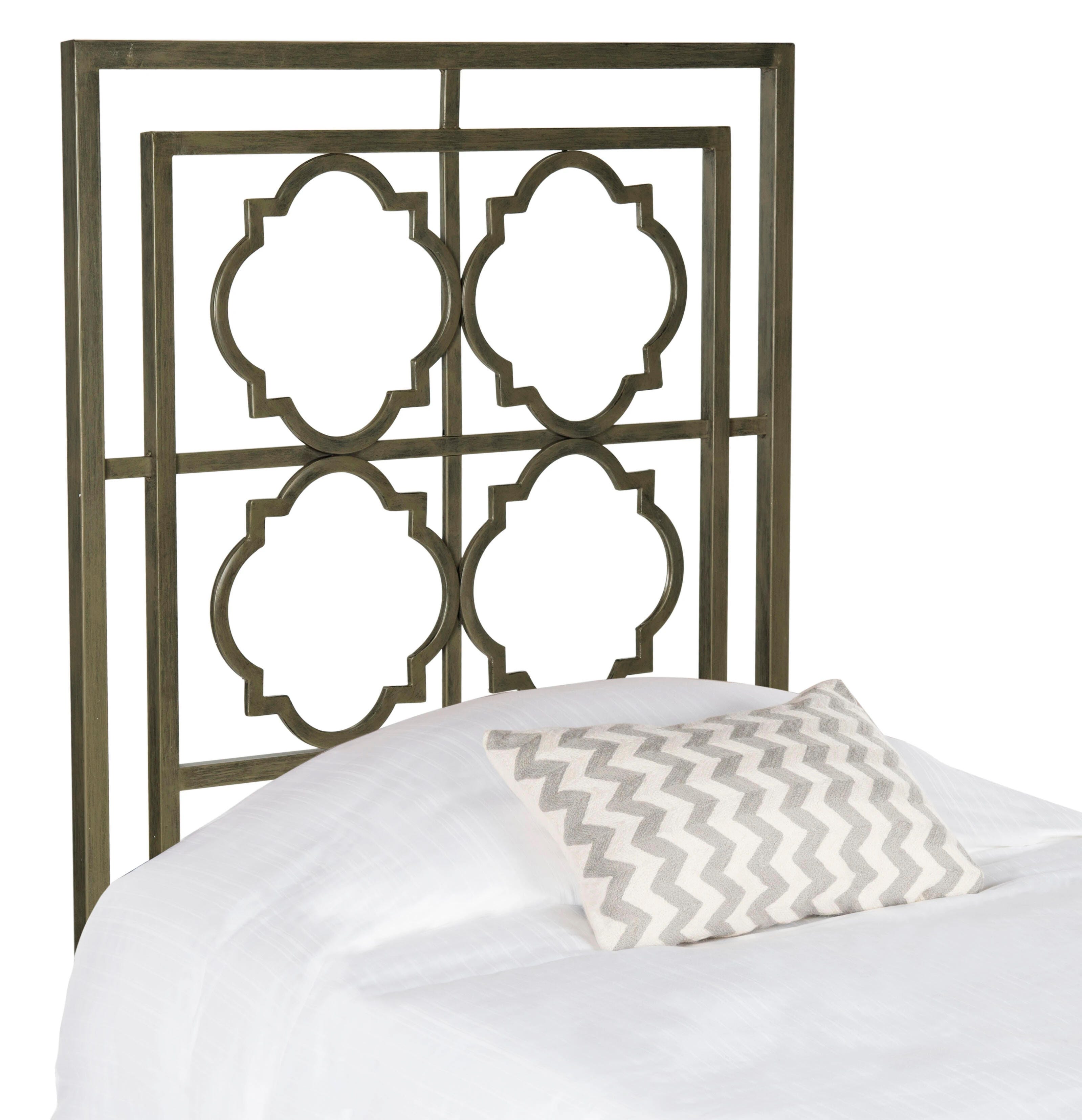 Safavieh Silva King Headboard, Distressed Brass, large