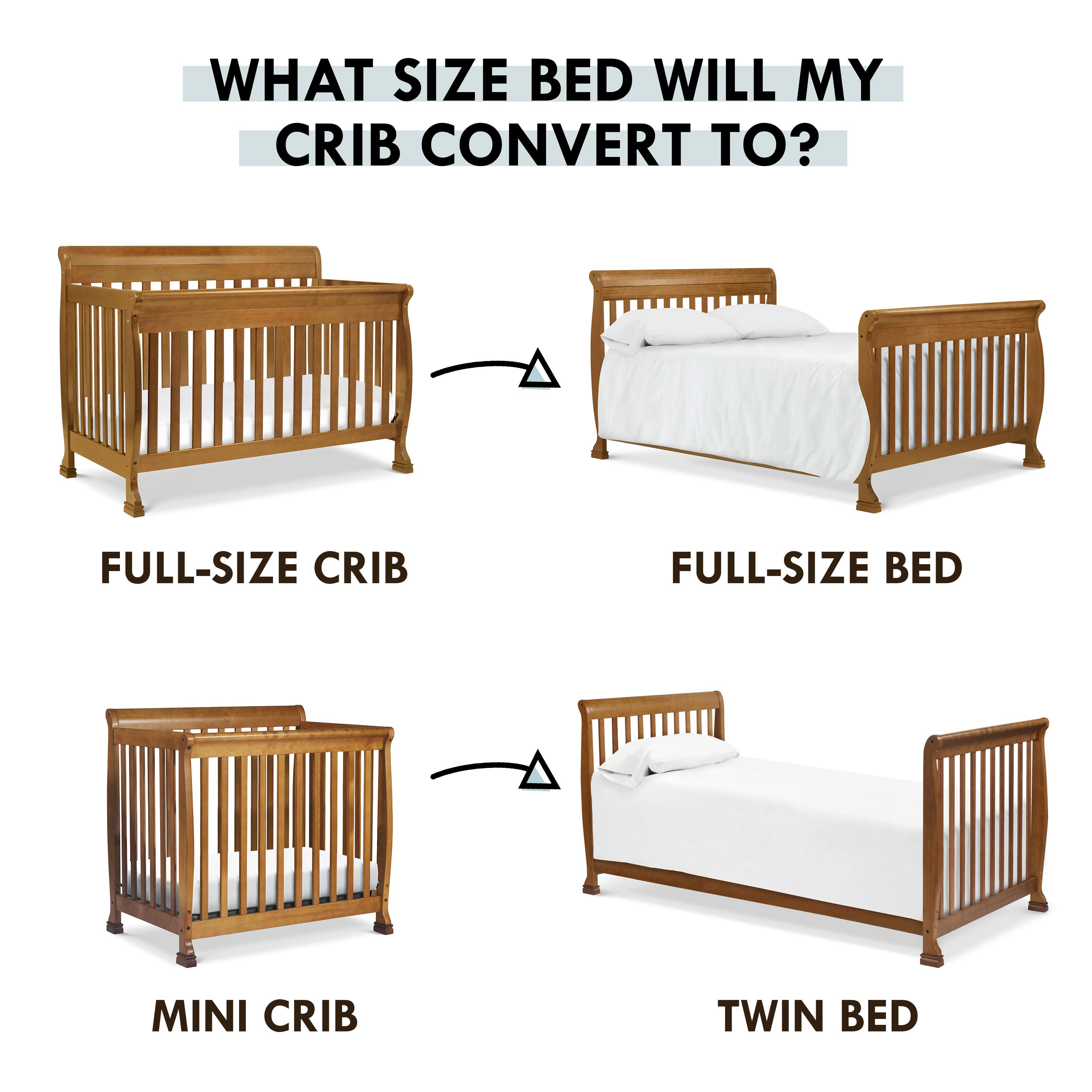 DaVinci Twin/Full Bed Conversion Kit, Chestnut, large
