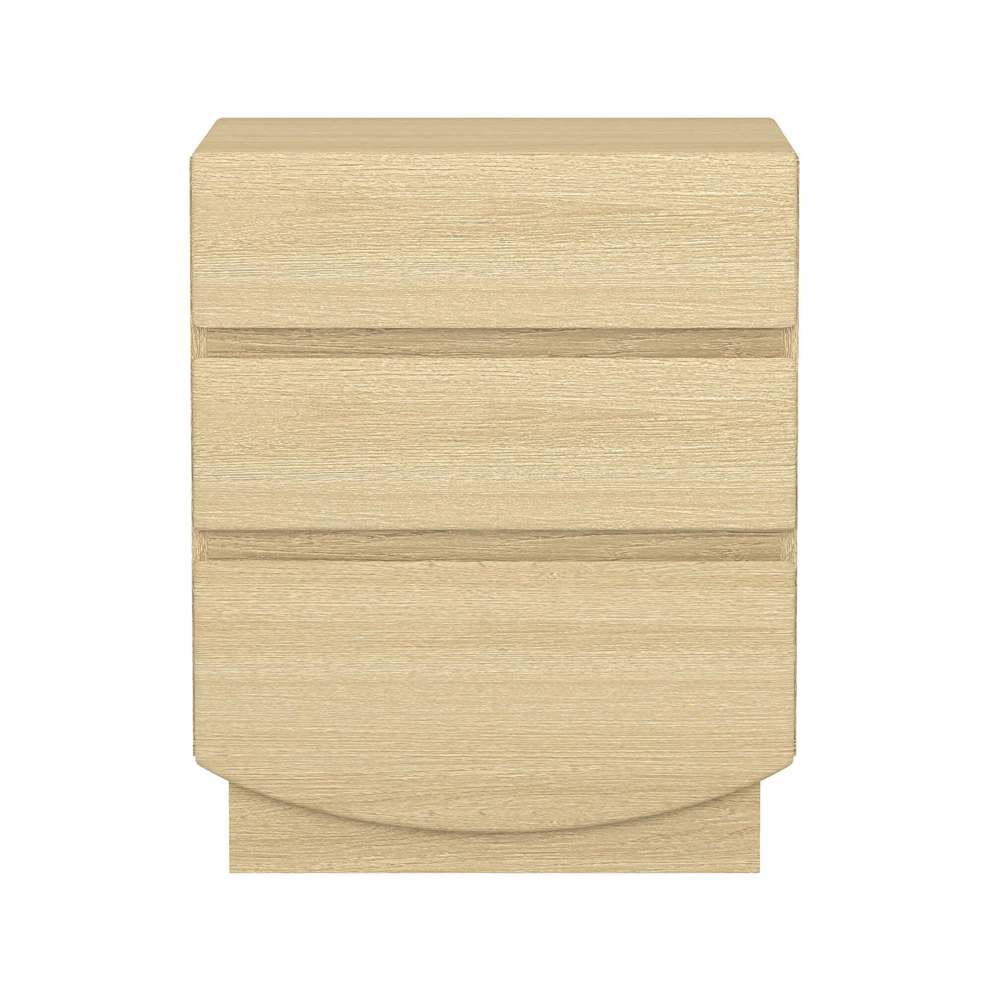 Manhattan Comfort Ardea 20" 3 Drawer Nightstand, Natural Oak, large