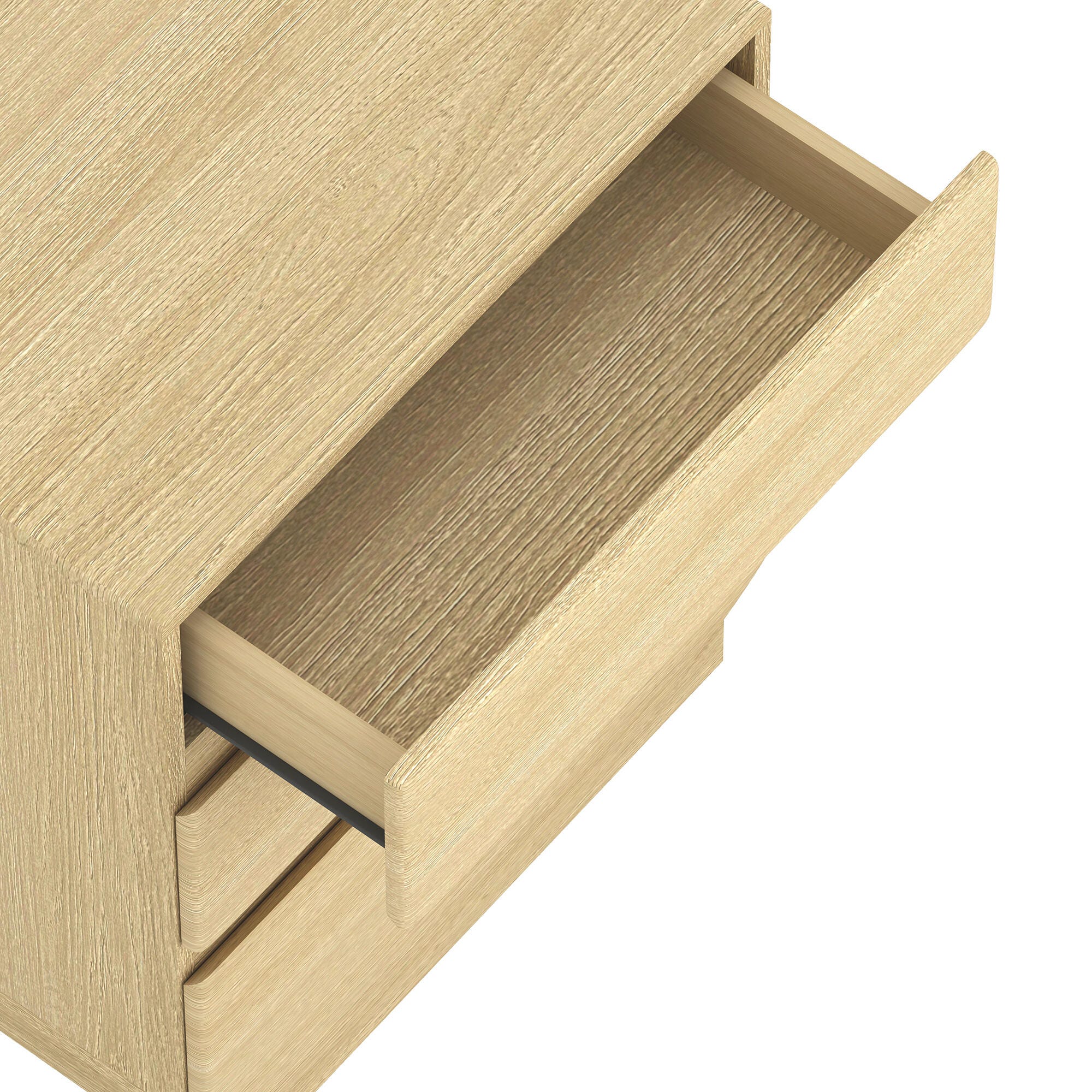 Manhattan Comfort Ardea 20" 3 Drawer Nightstand, Natural Oak, large