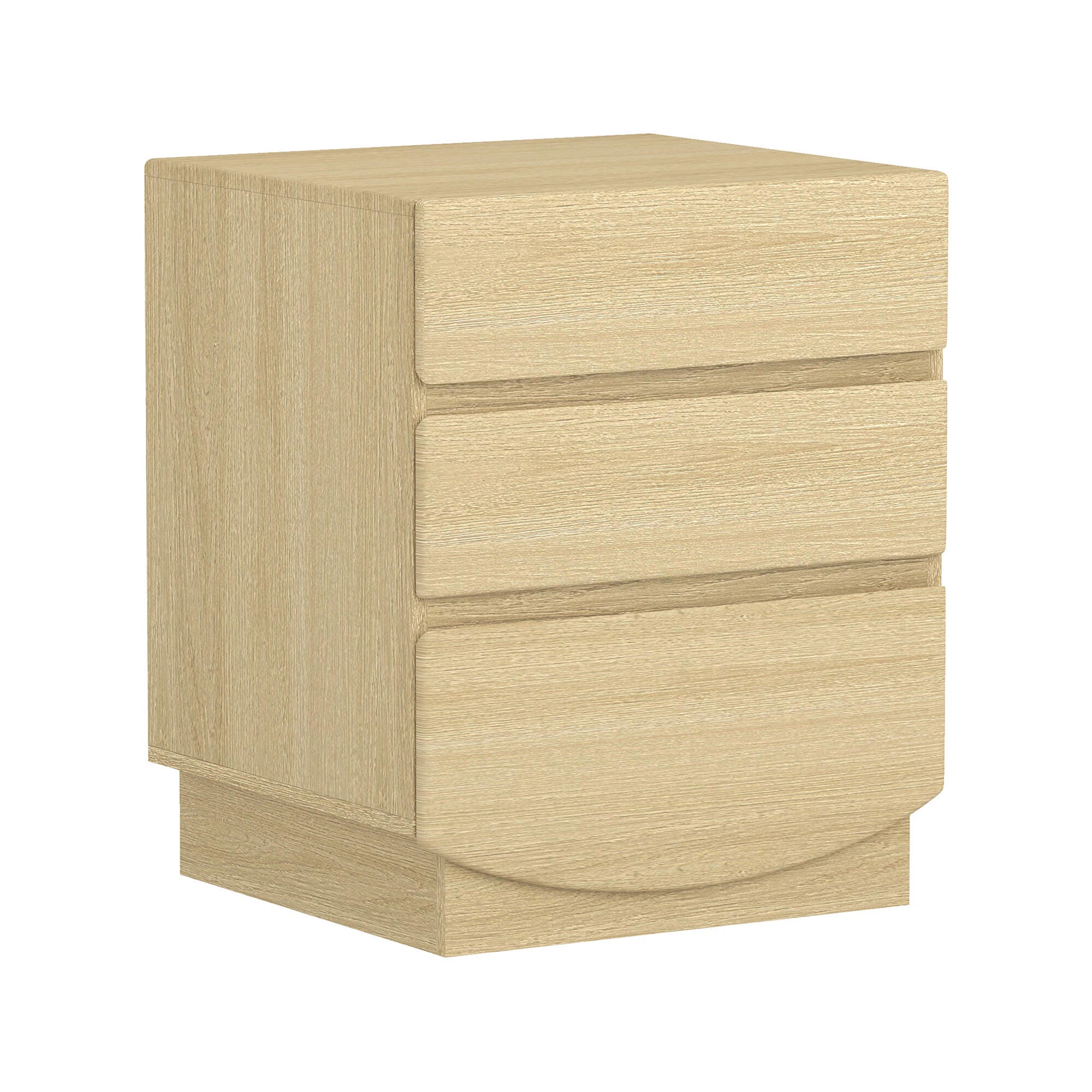 Manhattan Comfort Ardea 20" 3 Drawer Nightstand, Natural Oak, large