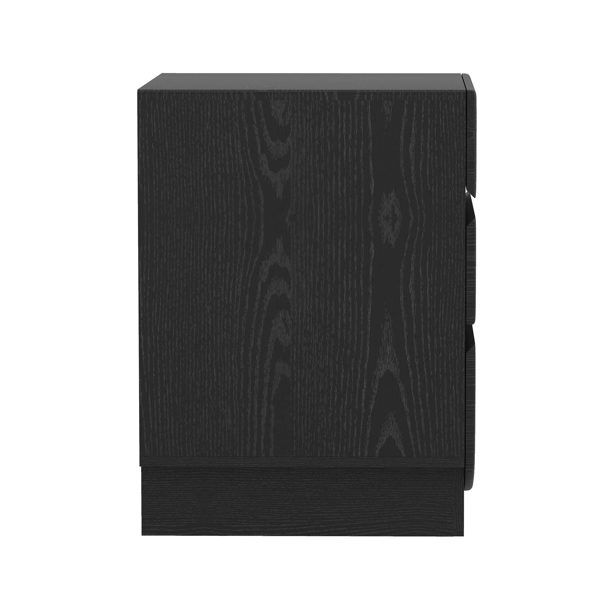 Manhattan Comfort Ardea 20" 3 Drawer Nightstand, Black, large