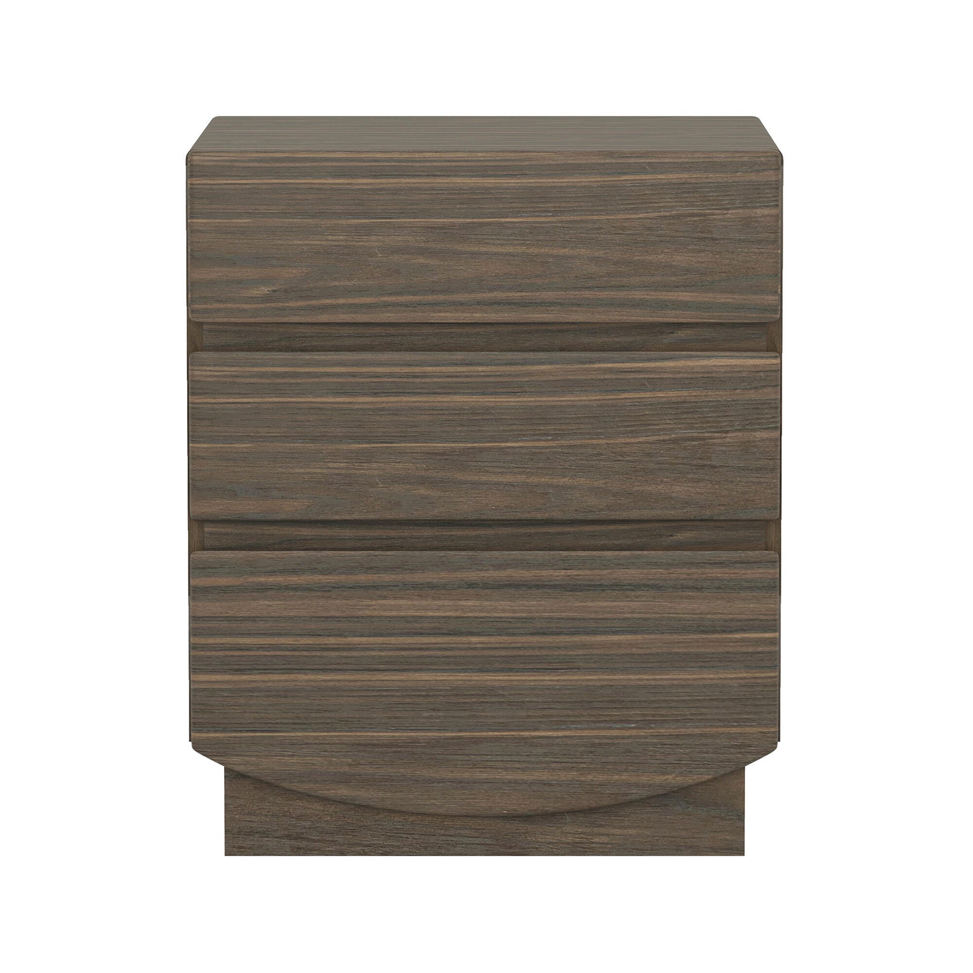Manhattan Comfort Ardea 20" 3 Drawer Nightstand, Walnut, large