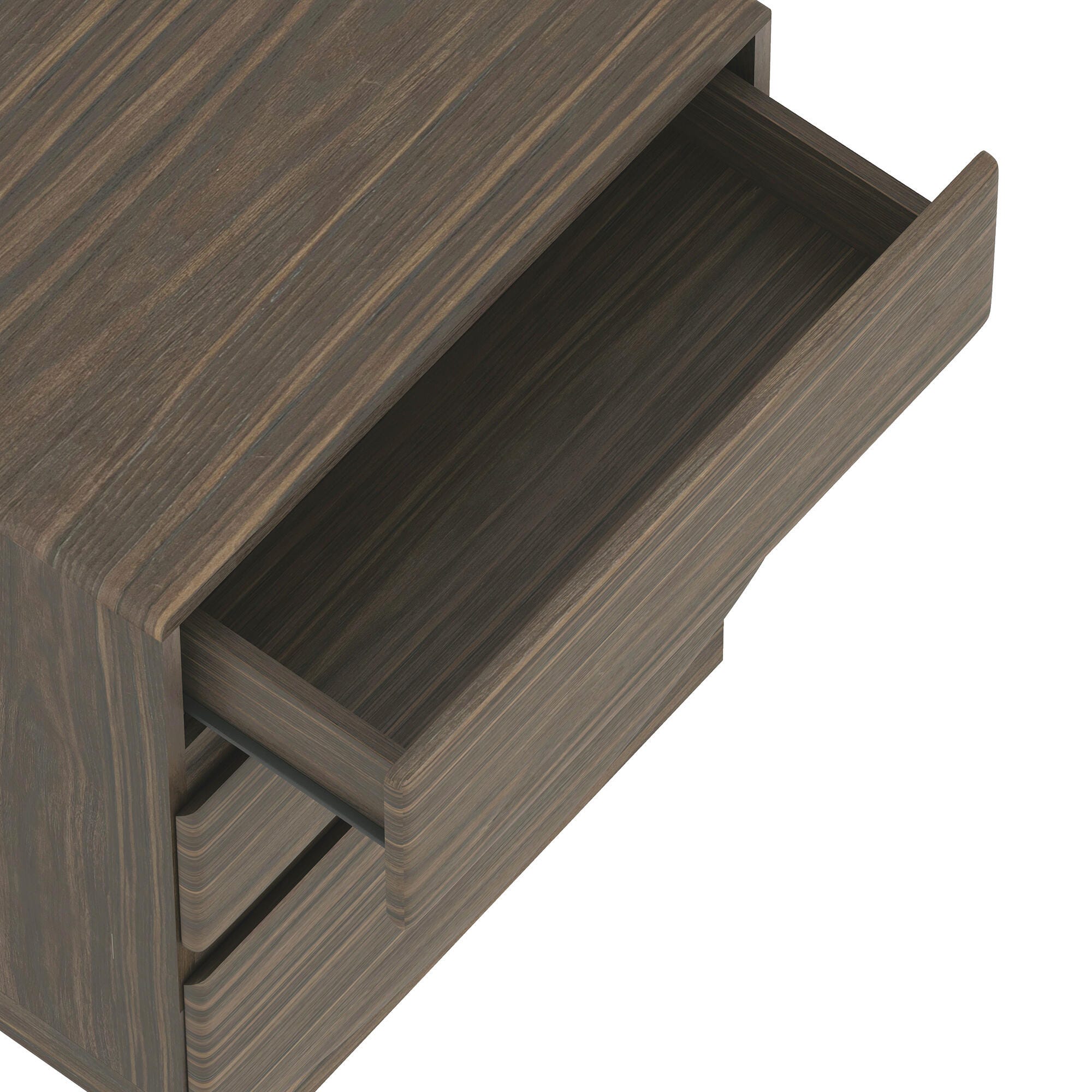 Manhattan Comfort Ardea 20" 3 Drawer Nightstand, Walnut, large