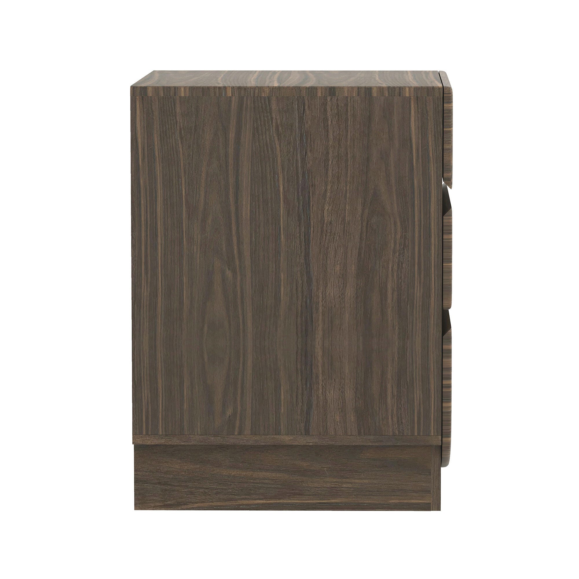 Manhattan Comfort Ardea 20" 3 Drawer Nightstand, Walnut, large