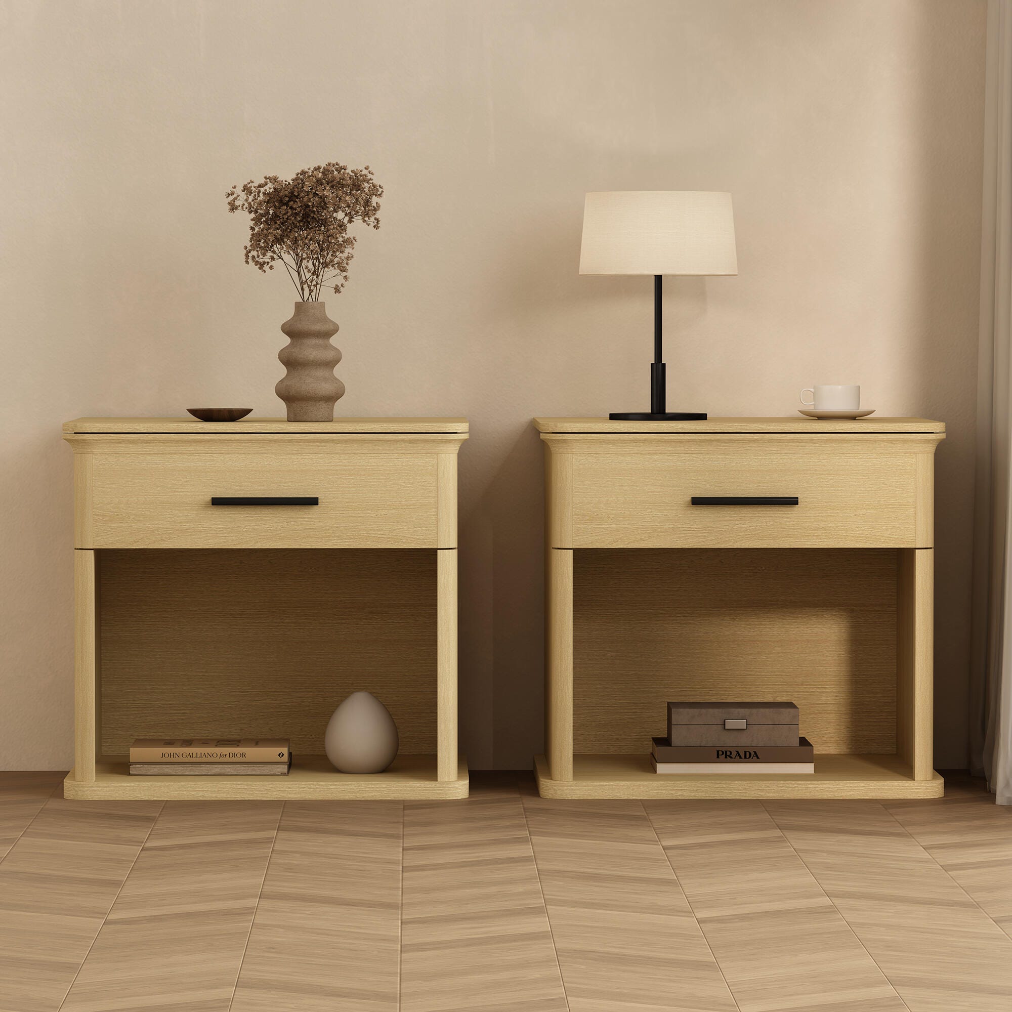 Manhattan Comfort Clifford 31" 1 Drawer Nightstand, , large