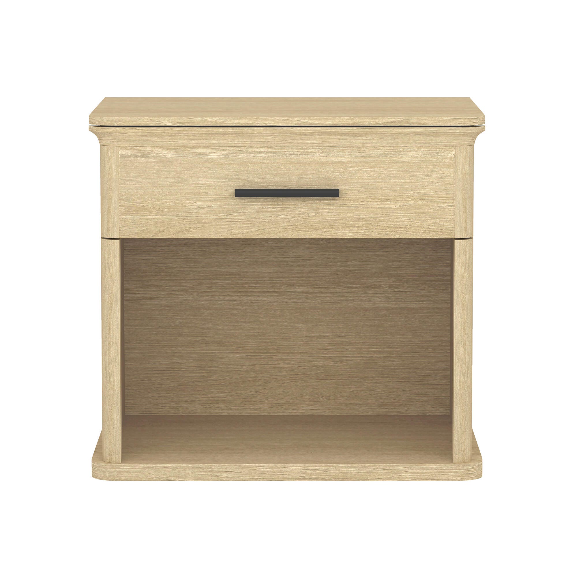 Manhattan Comfort Clifford 31" 1 Drawer Nightstand, Natural Oak/Black, large