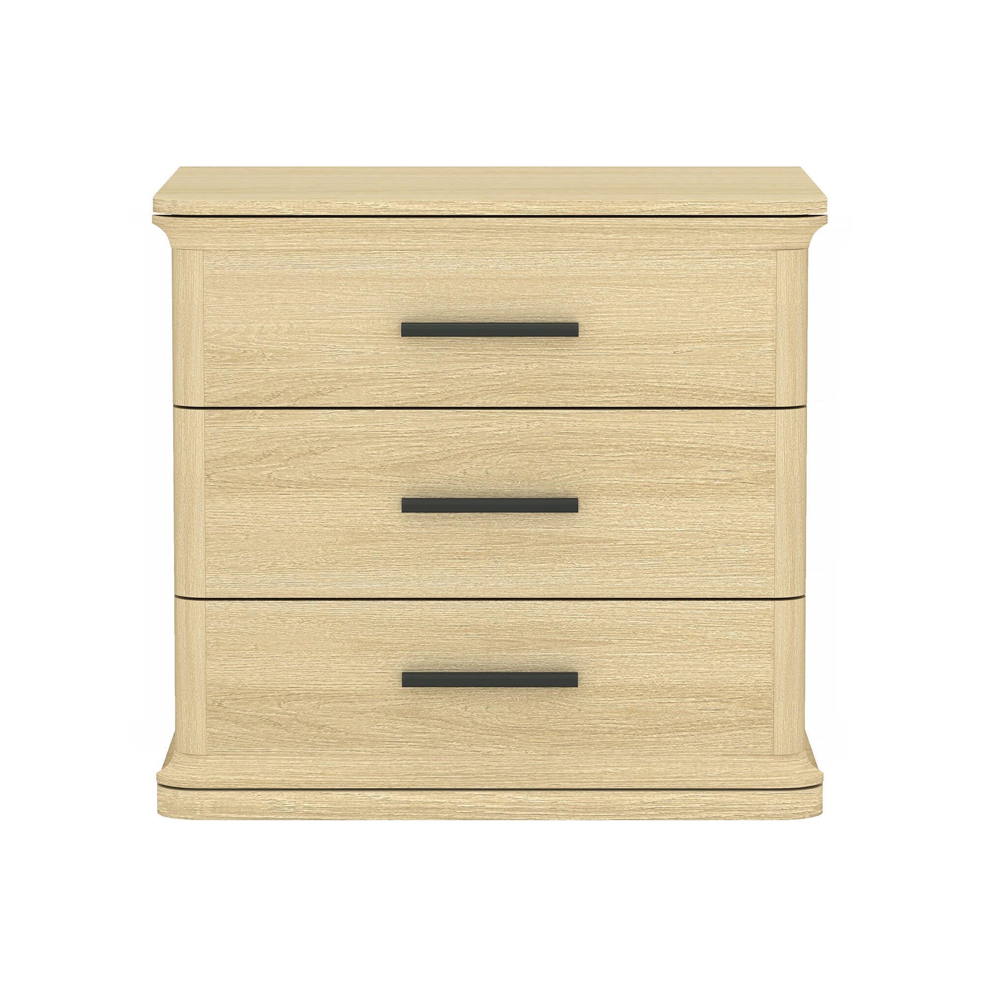 Manhattan Comfort Clifford 31" 3 Drawer Nightstand, Natural Oak/Black, large