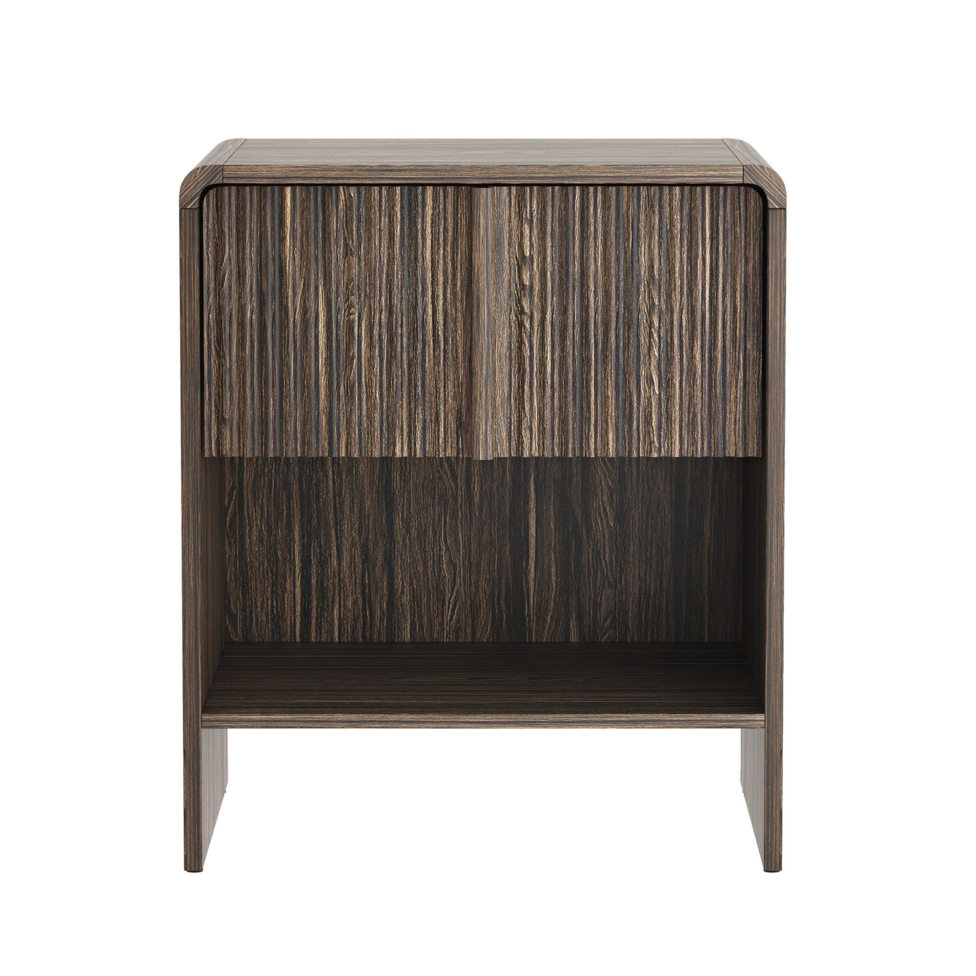 Manhattan Comfort Novara 22" 1 Drawer Nightstand, Jacobean Walnut, large
