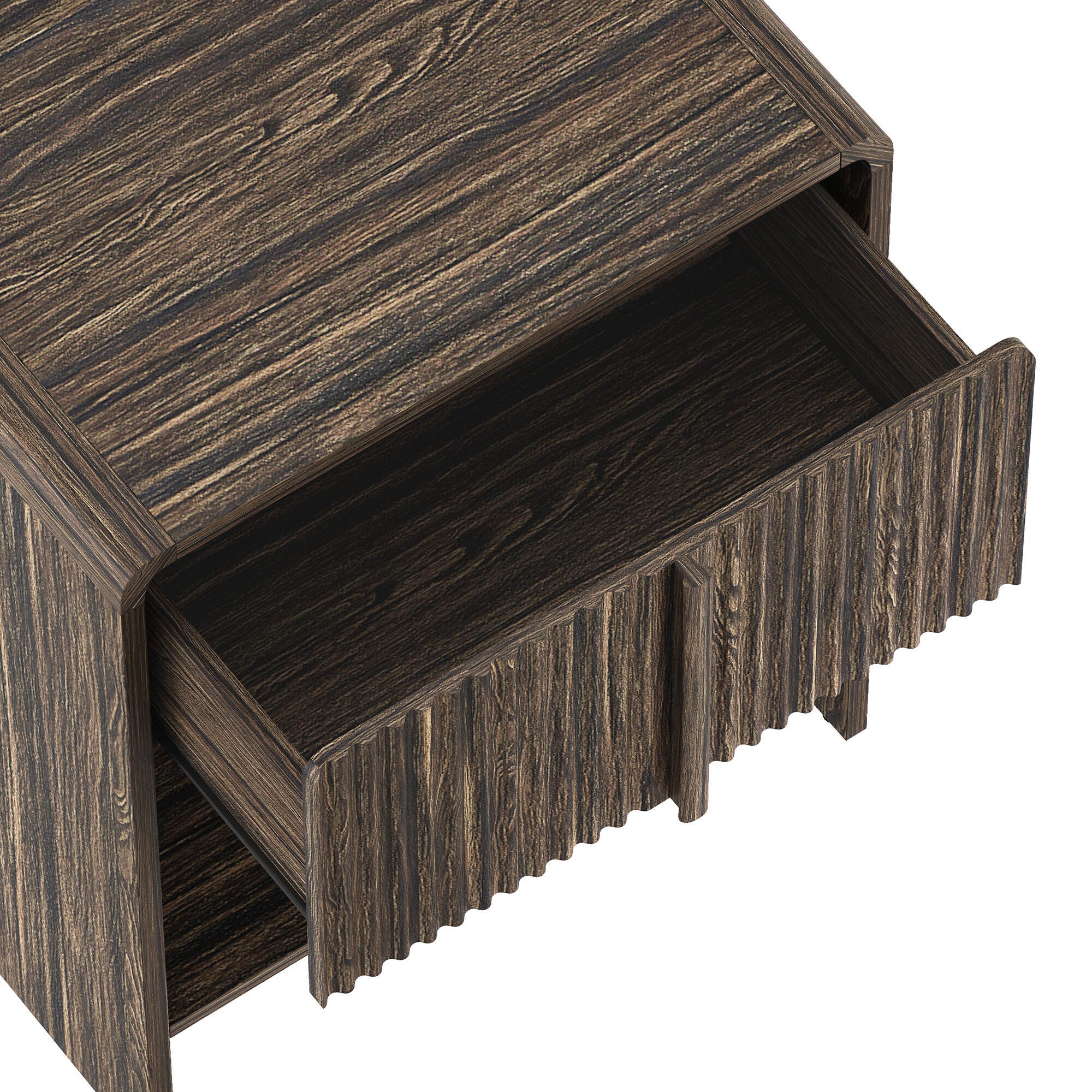 Manhattan Comfort Novara 22" 1 Drawer Nightstand, Jacobean Walnut, large