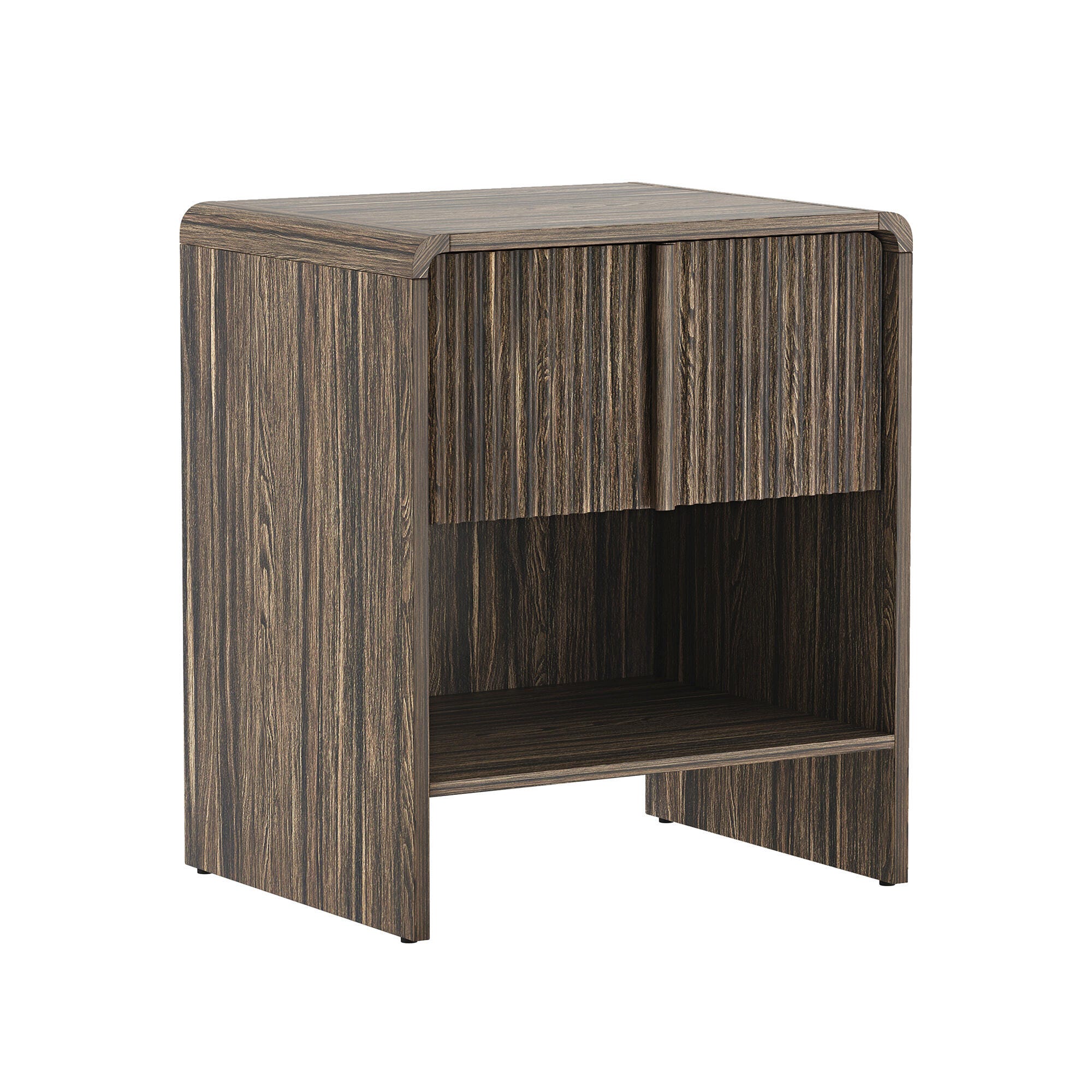 Manhattan Comfort Novara 22" 1 Drawer Nightstand, Jacobean Walnut, large