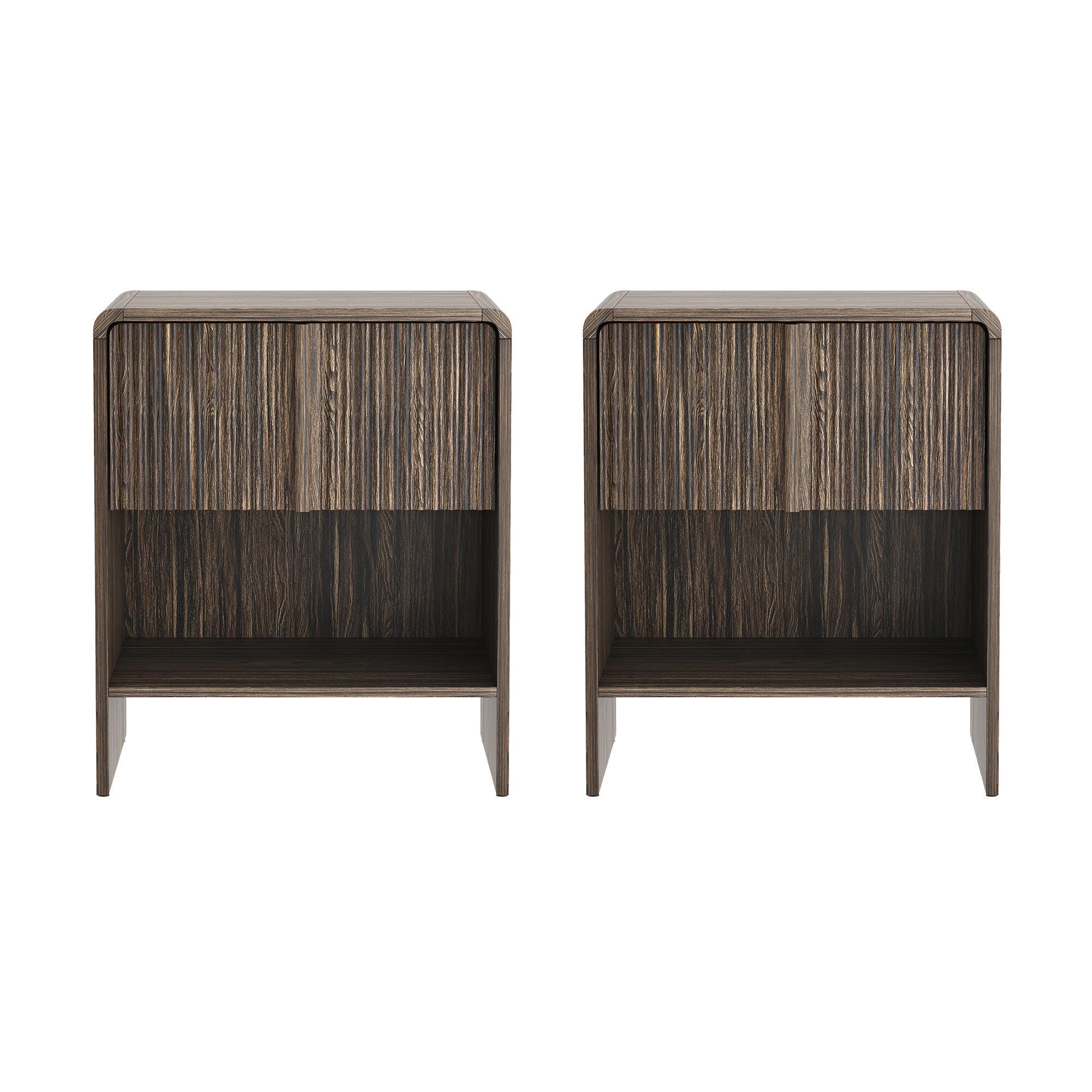 Manhattan Comfort Novara 22" 1 Drawer Nightstand, Jacobean Walnut, large