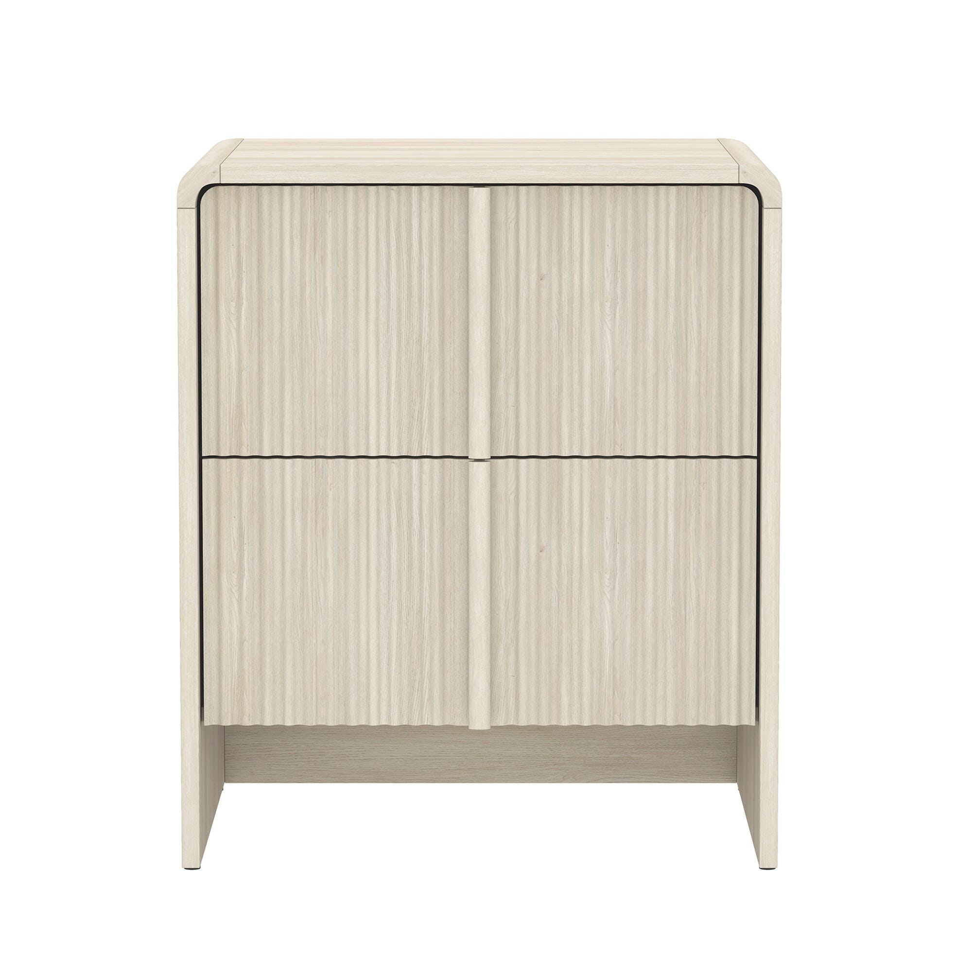 Manhattan Comfort Novara 22" 2 Drawer Nightstand, Whitewashed Oak, large