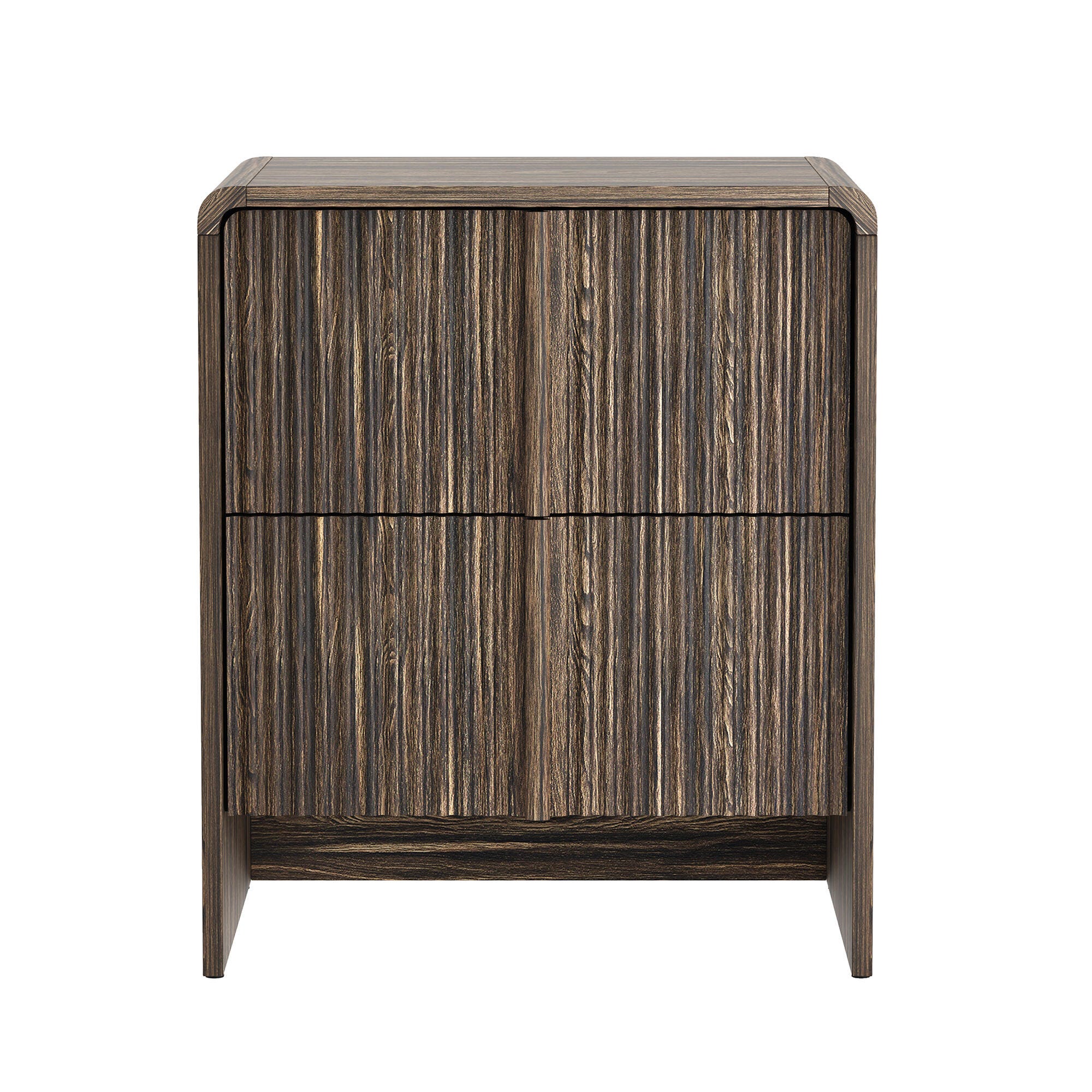 Manhattan Comfort Novara 22" 2 Drawer Nightstand, Jacobean Walnut, large