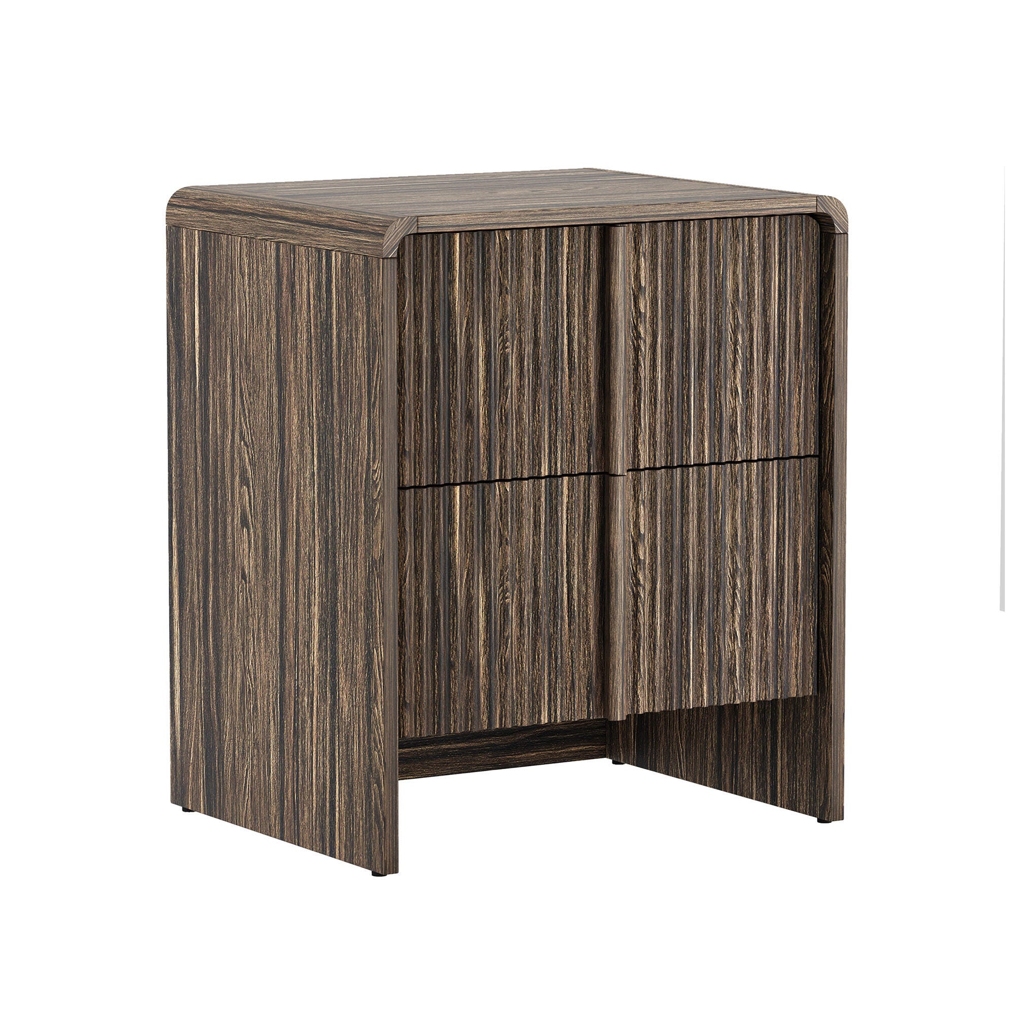 Manhattan Comfort Novara 22" 2 Drawer Nightstand, Jacobean Walnut, large