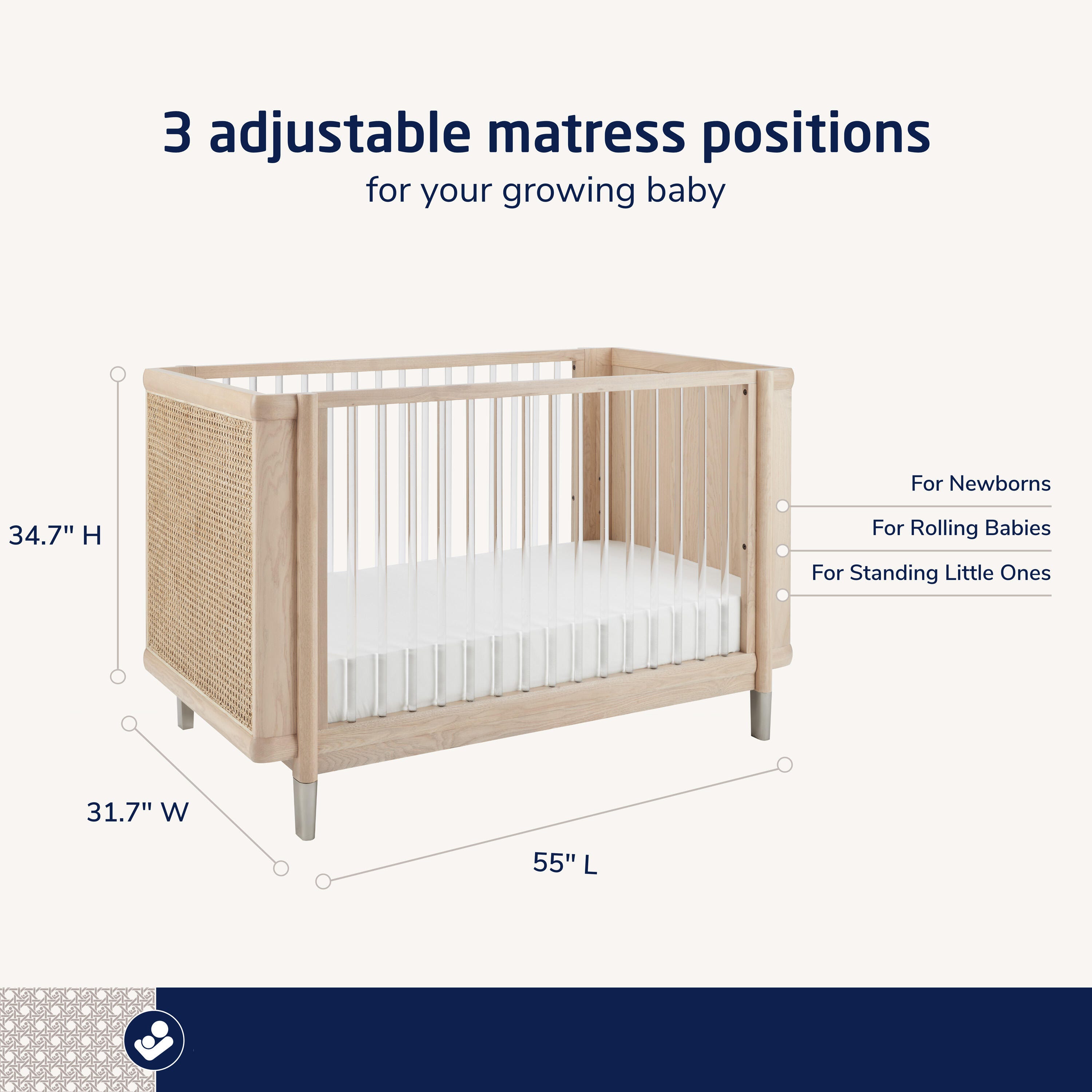 Maxi Cosi Kindred Brisa 4-in-1 Convertible Crib with Conversion Kit, , large