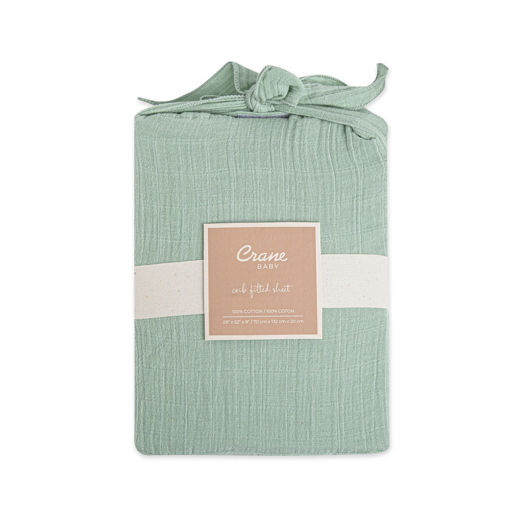 Crane Baby Fitted Crib Sheet, Green, large