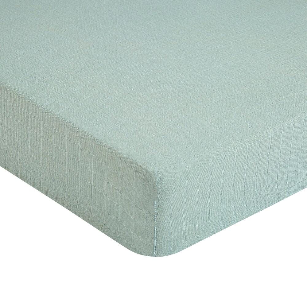 Crane Baby Fitted Crib Sheet, Green, large