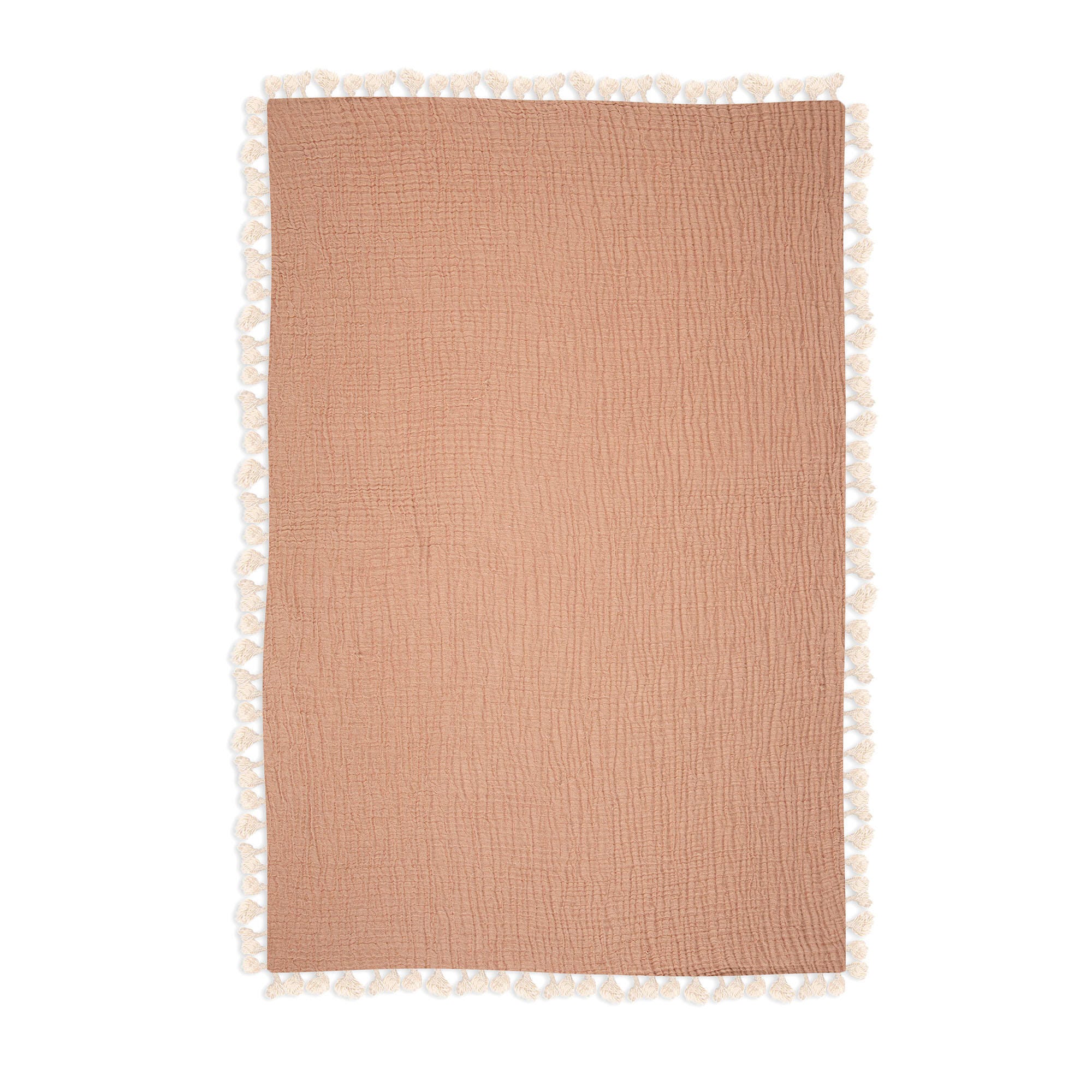 Crane Baby Tasseled Baby Blanket, Copper, large
