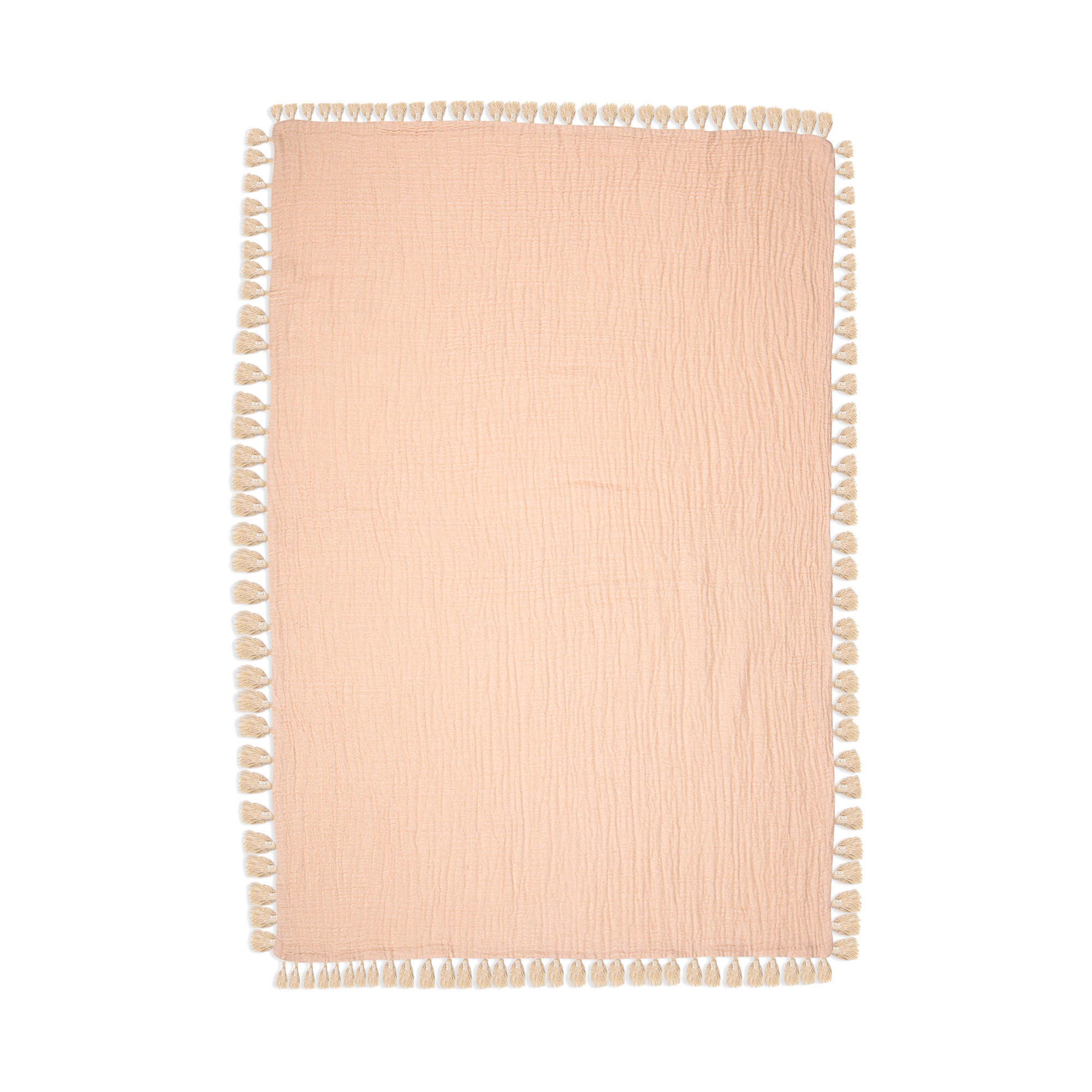 Crane Baby Tasseled Baby Blanket, Pink, large