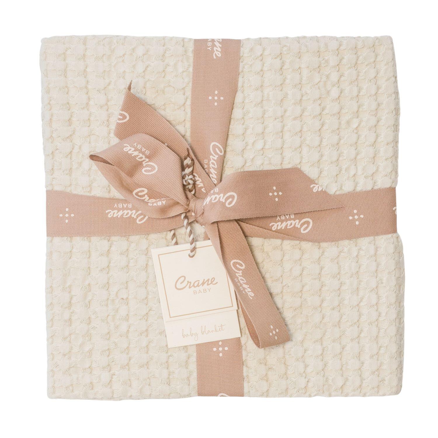 Crane Baby Waffle Baby Blanket, , large