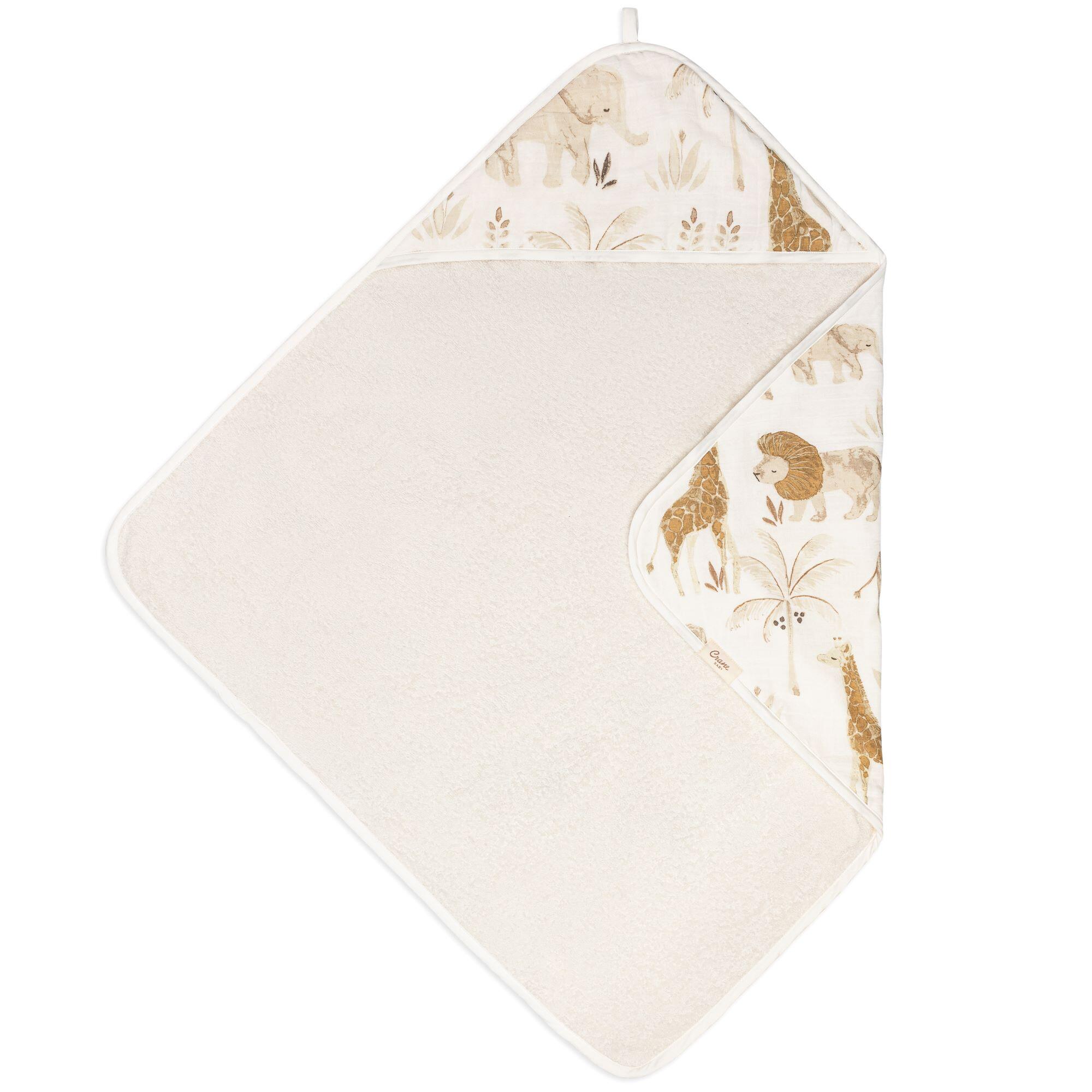 Crane Baby  Kendi Baby Hooded Towel, Brown