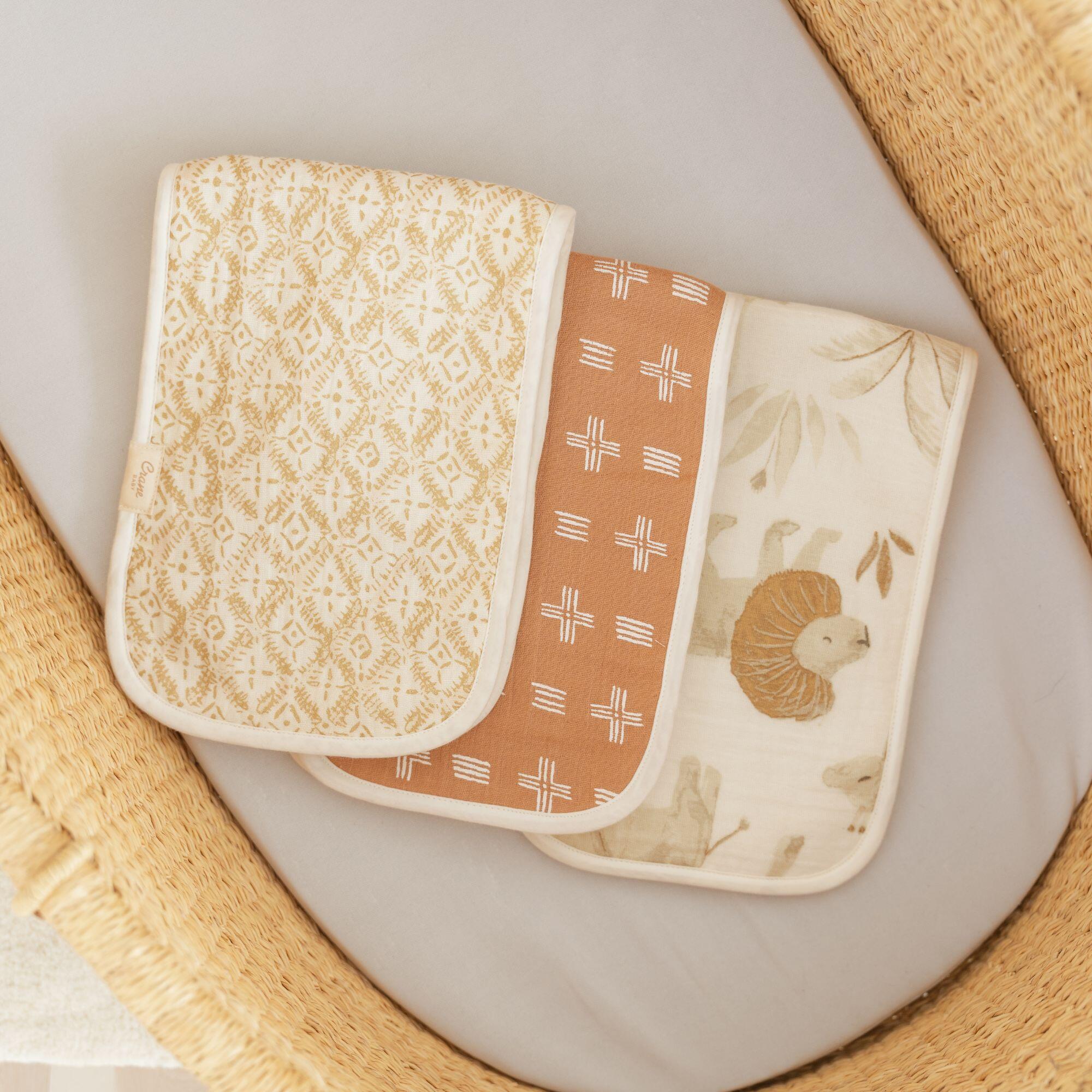 Crane Baby  Kendi Burp Cloth (Set of 3), , large