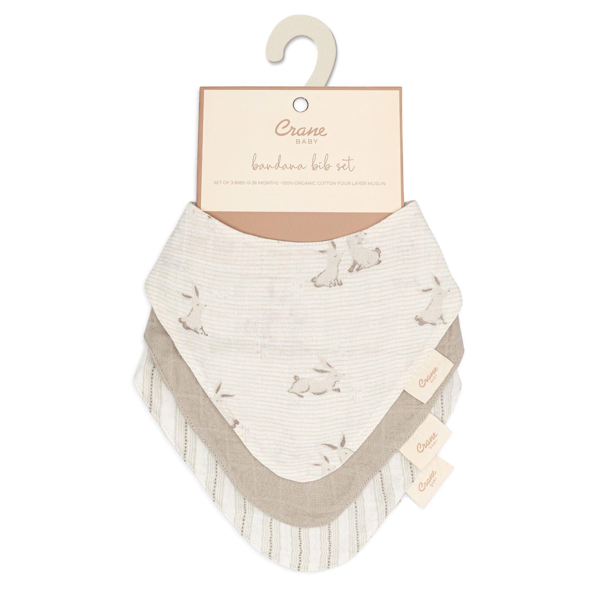 Crane Baby Avery Baby Bib (Set of 3), , large