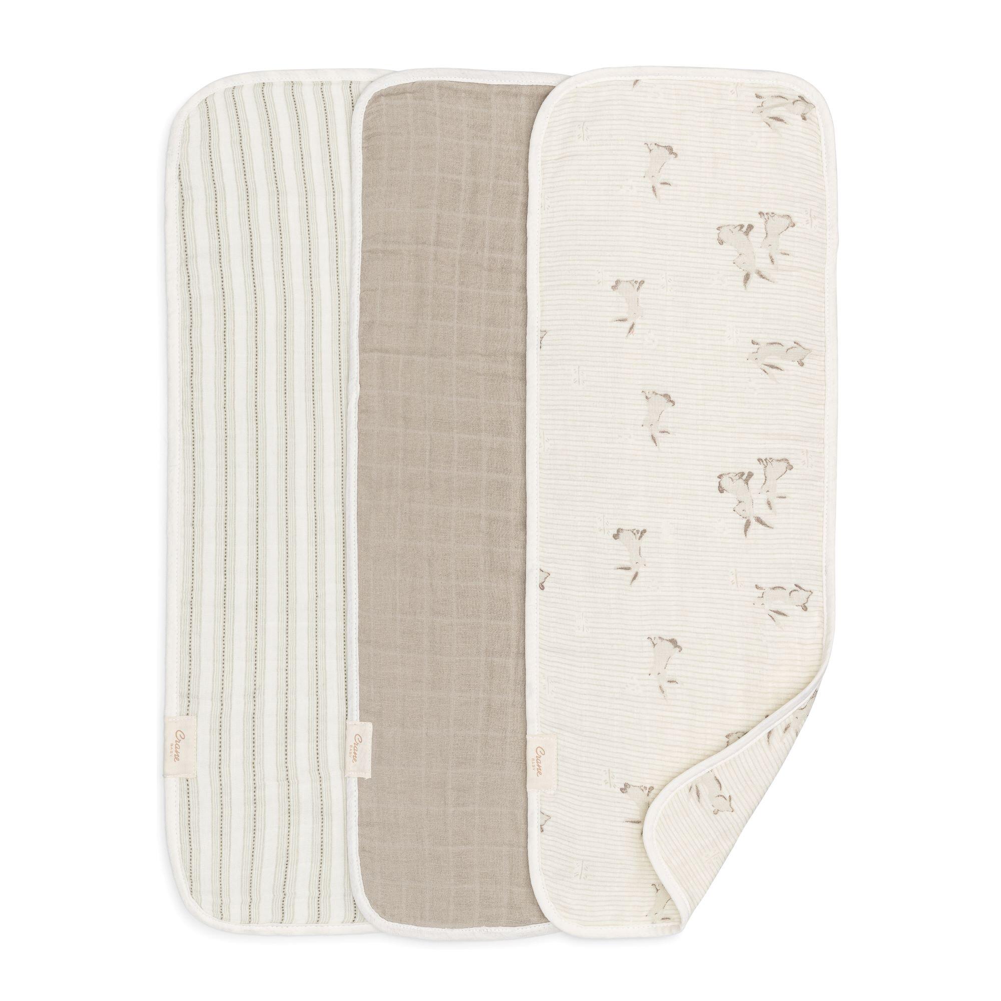 Crane Baby Avery Burp Cloth (Set of 3), , large