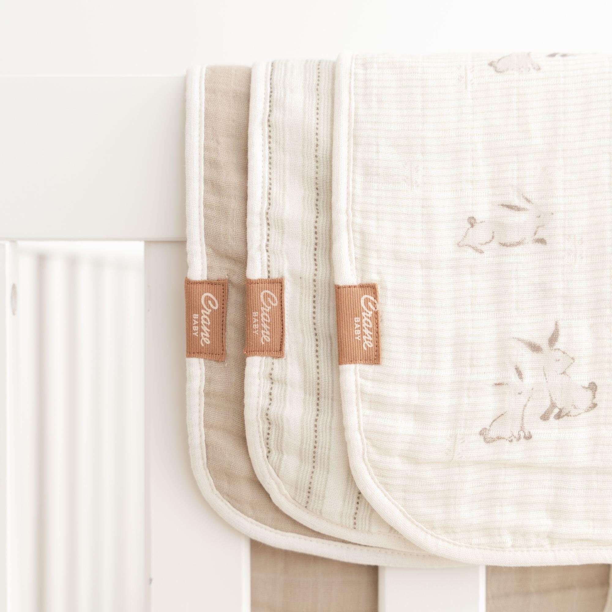 Crane Baby Avery Burp Cloth (Set of 3), , large