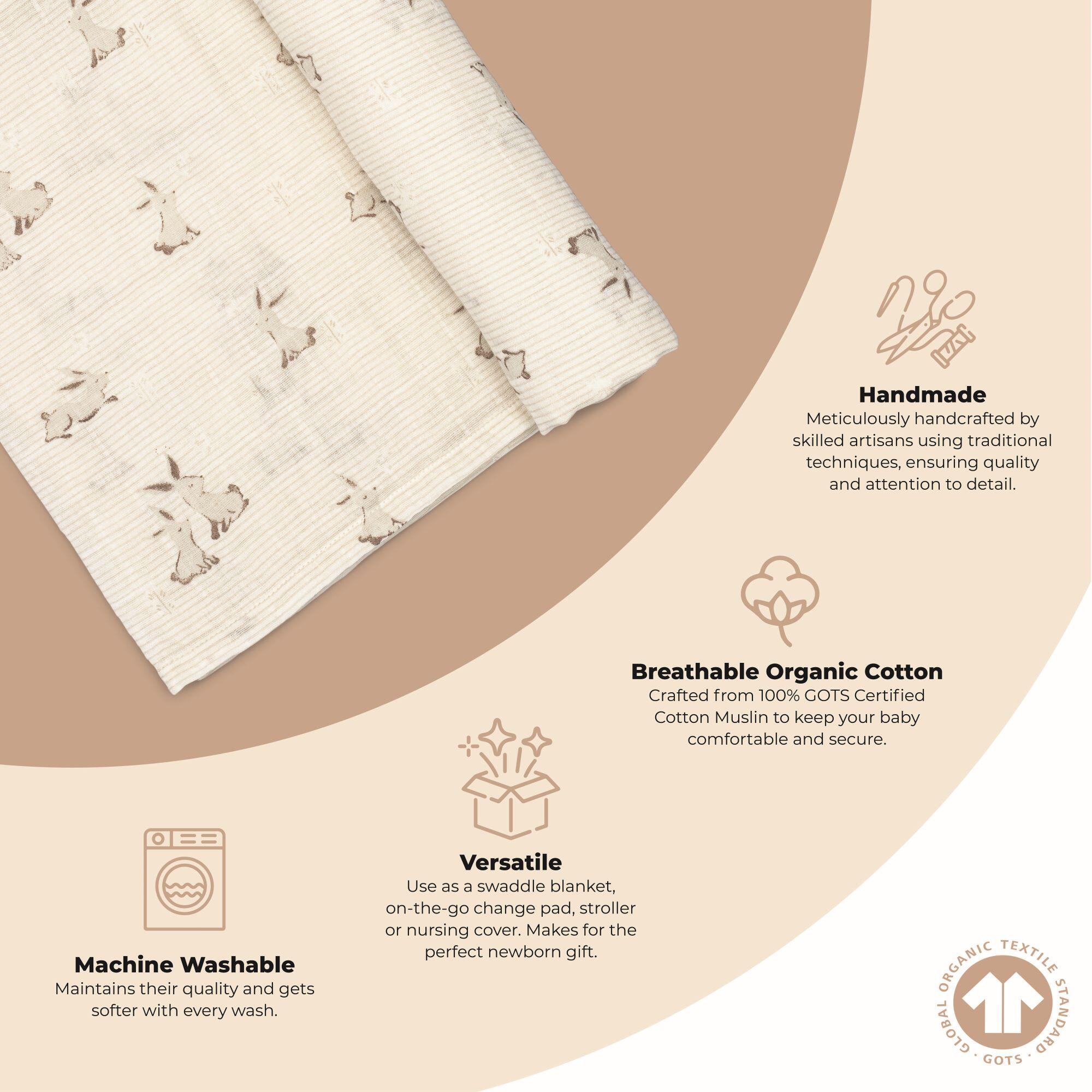 Crane Baby Avery Swaddle Wrap, , large