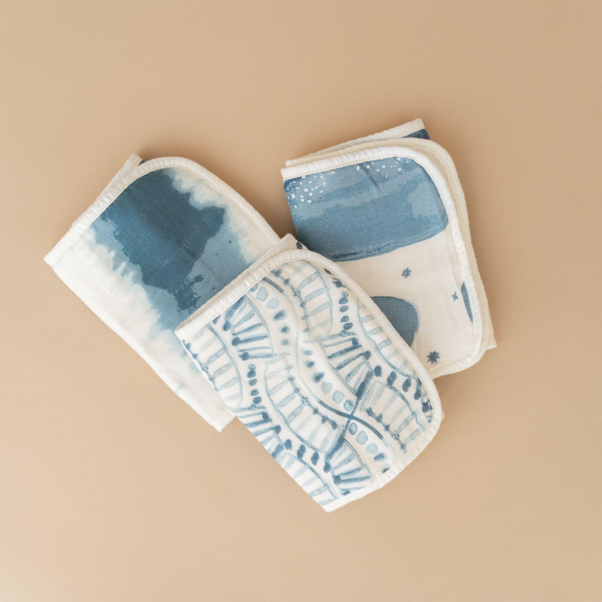 Crane Baby Caspian Burp Cloth (Set of 3), , large