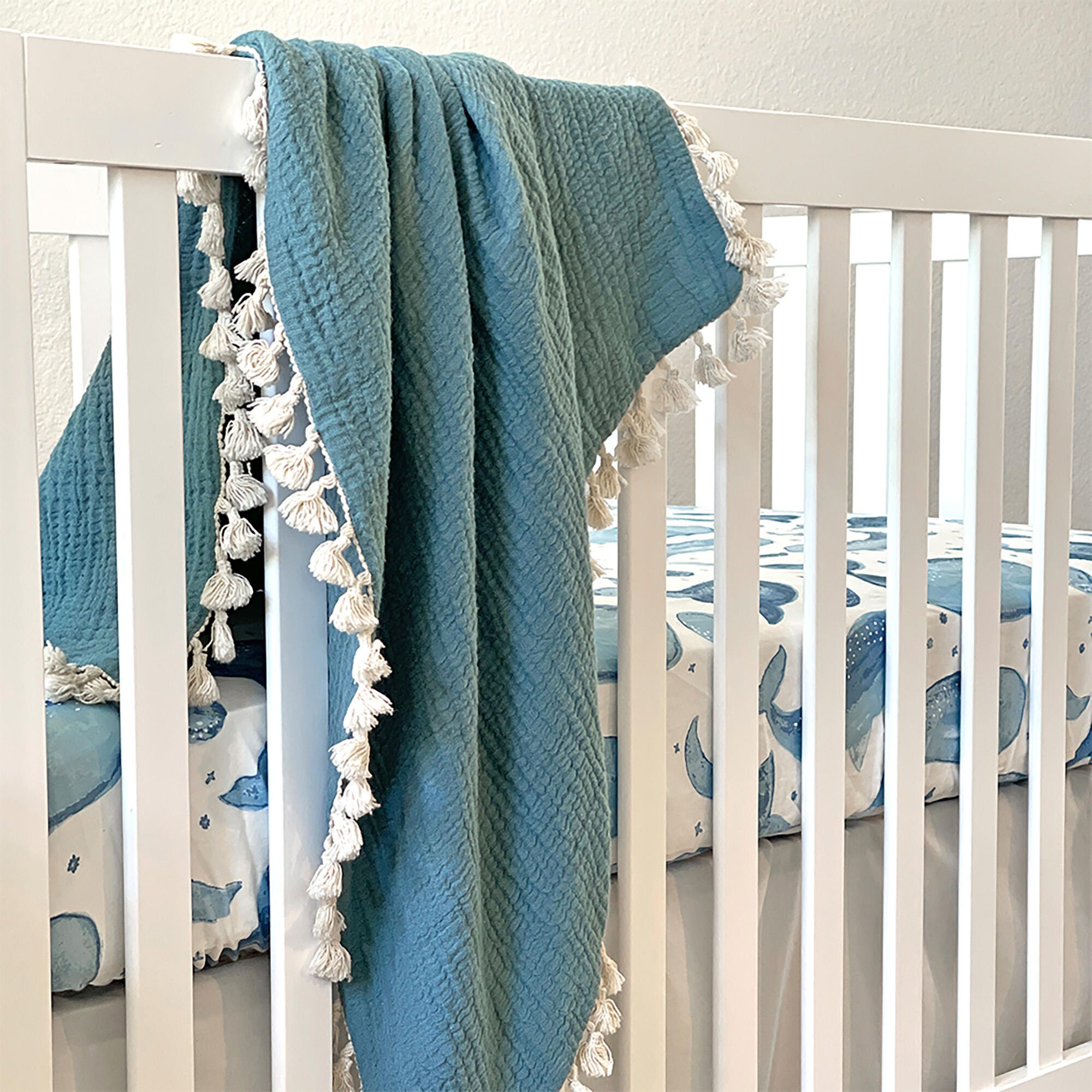 Crane Baby Caspian Crib Sheet, , large