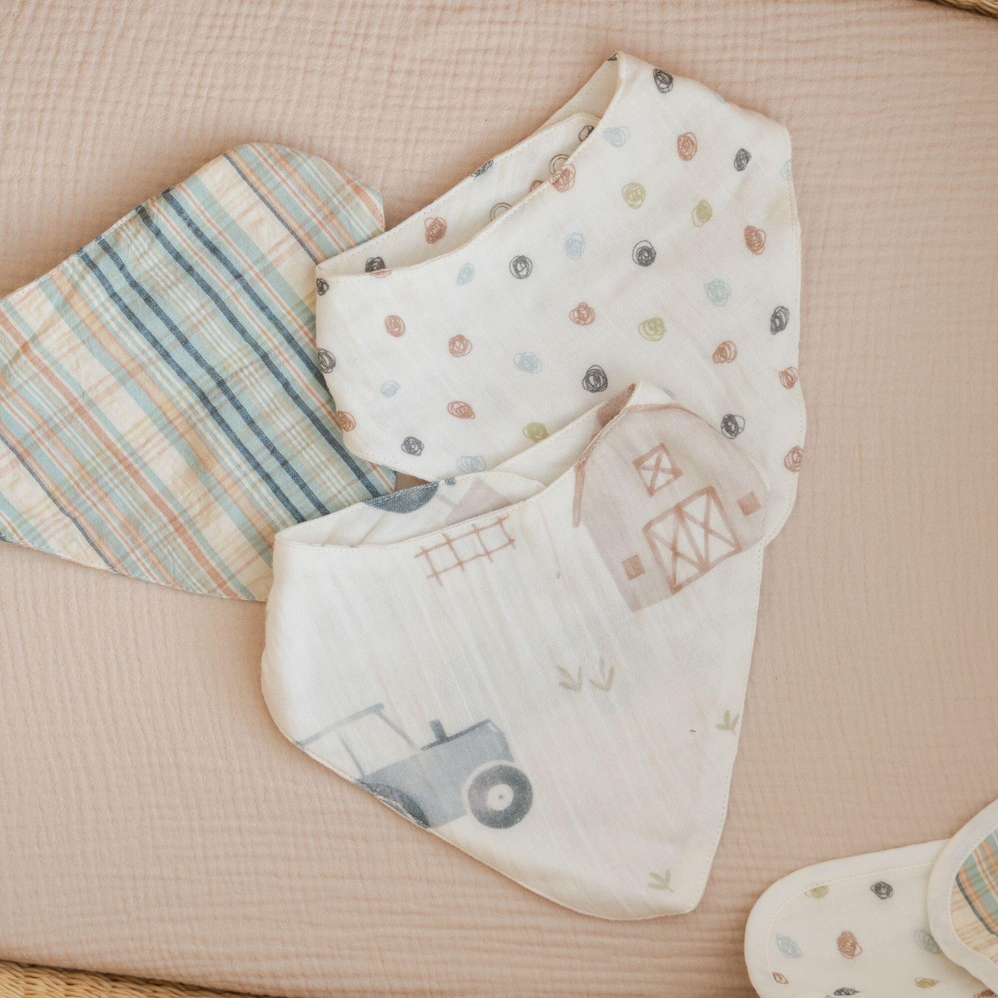 Crane Baby Charlie Baby Bib (Set of 3), , rollover