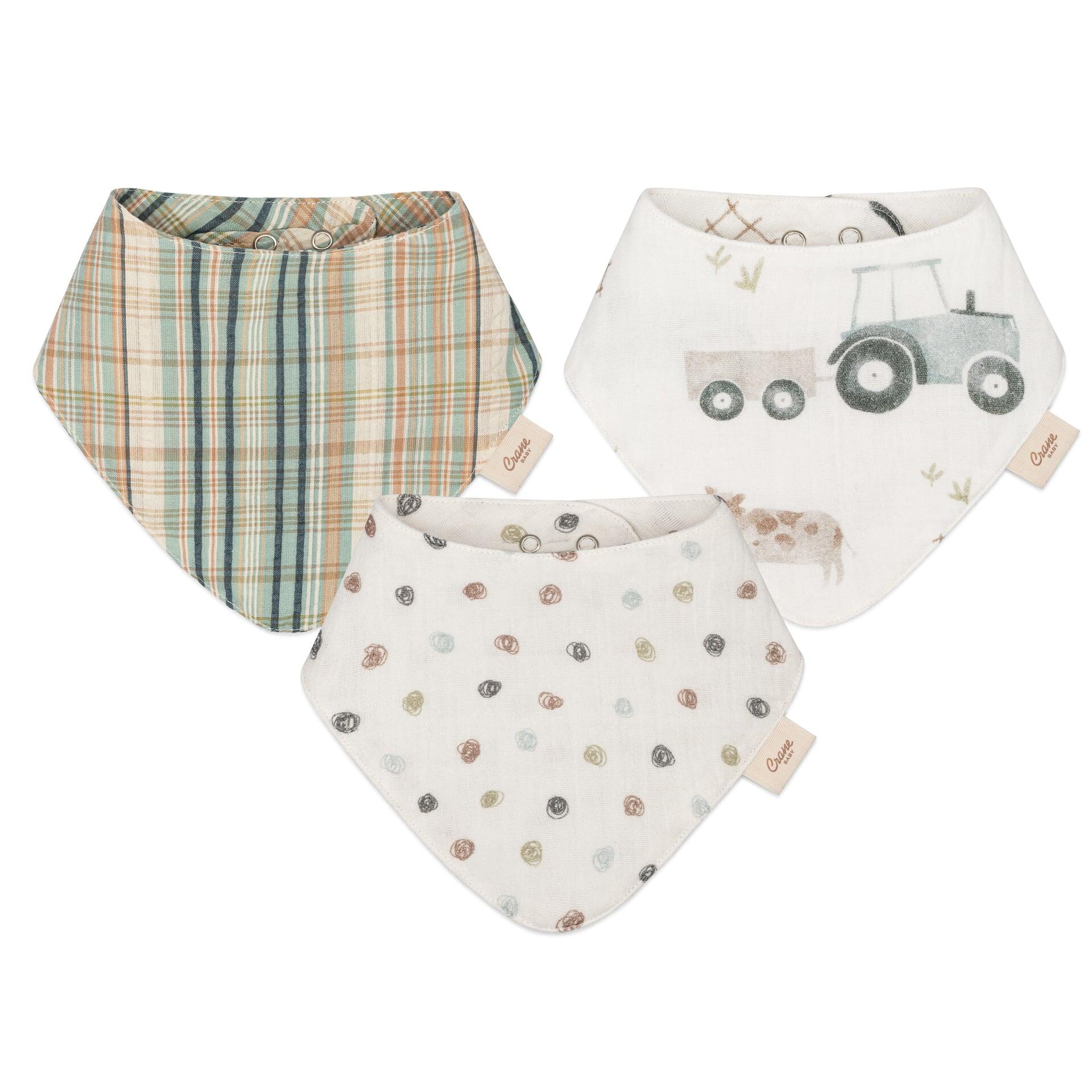 Crane Baby Charlie Baby Bib (Set of 3), , large