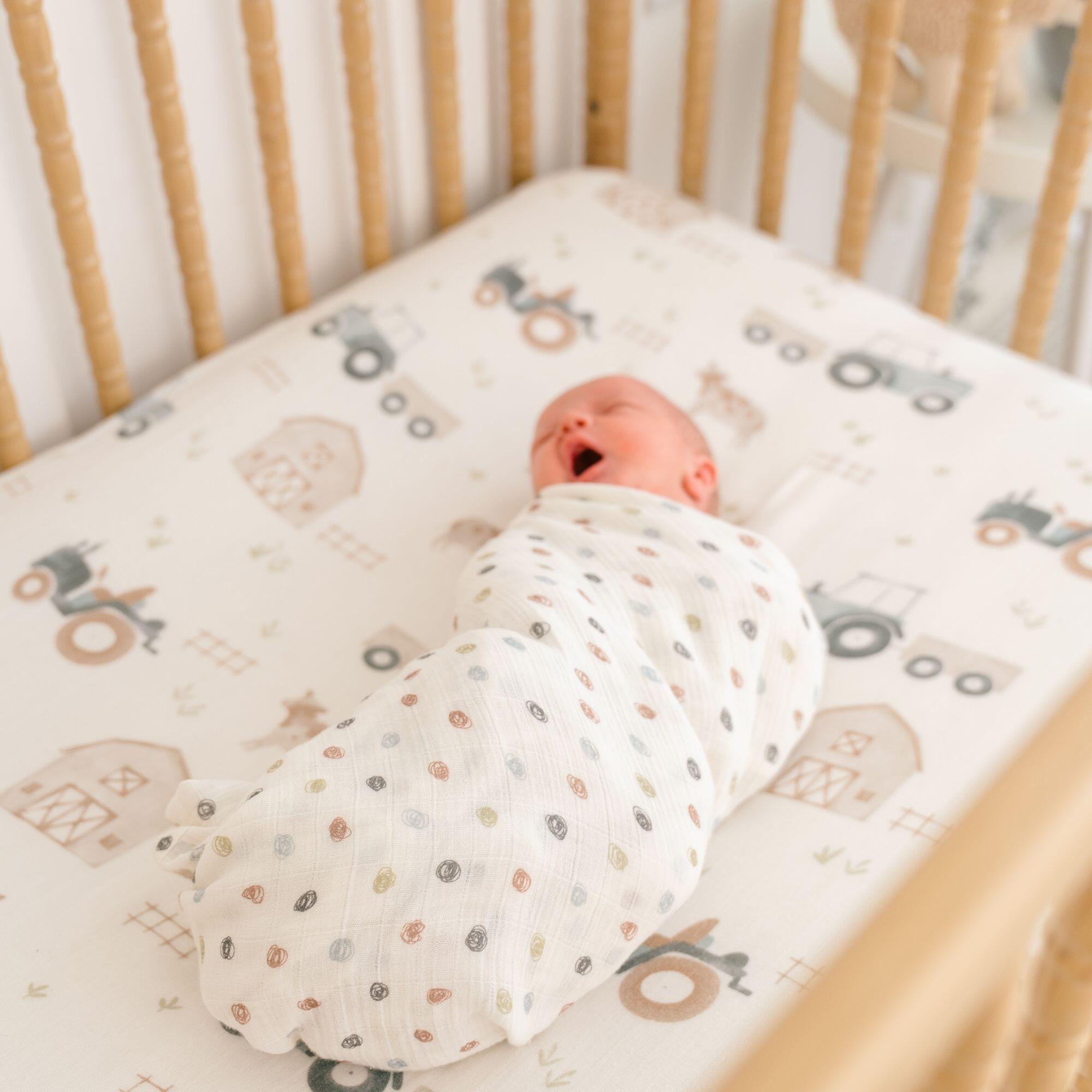 Crane Baby Charlie Crib Sheet, , large