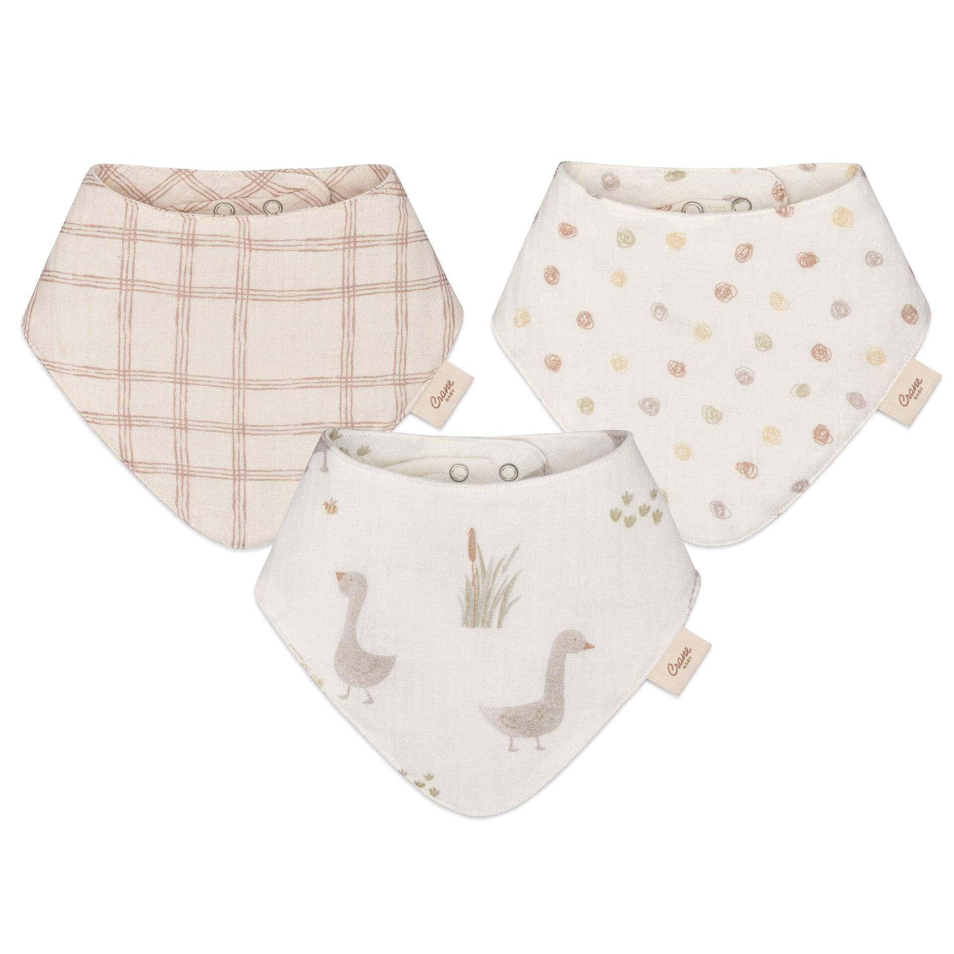 Crane Baby Charlie Goose Baby Bib (Set of 3), , large