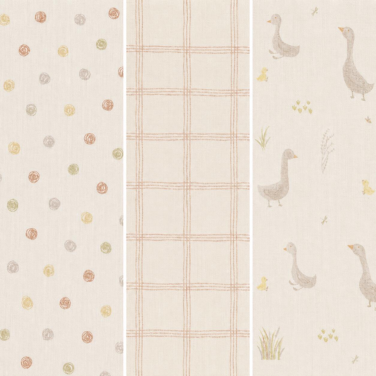 Crane Baby Charlie Goose Burp Cloth (Set of 3), , large
