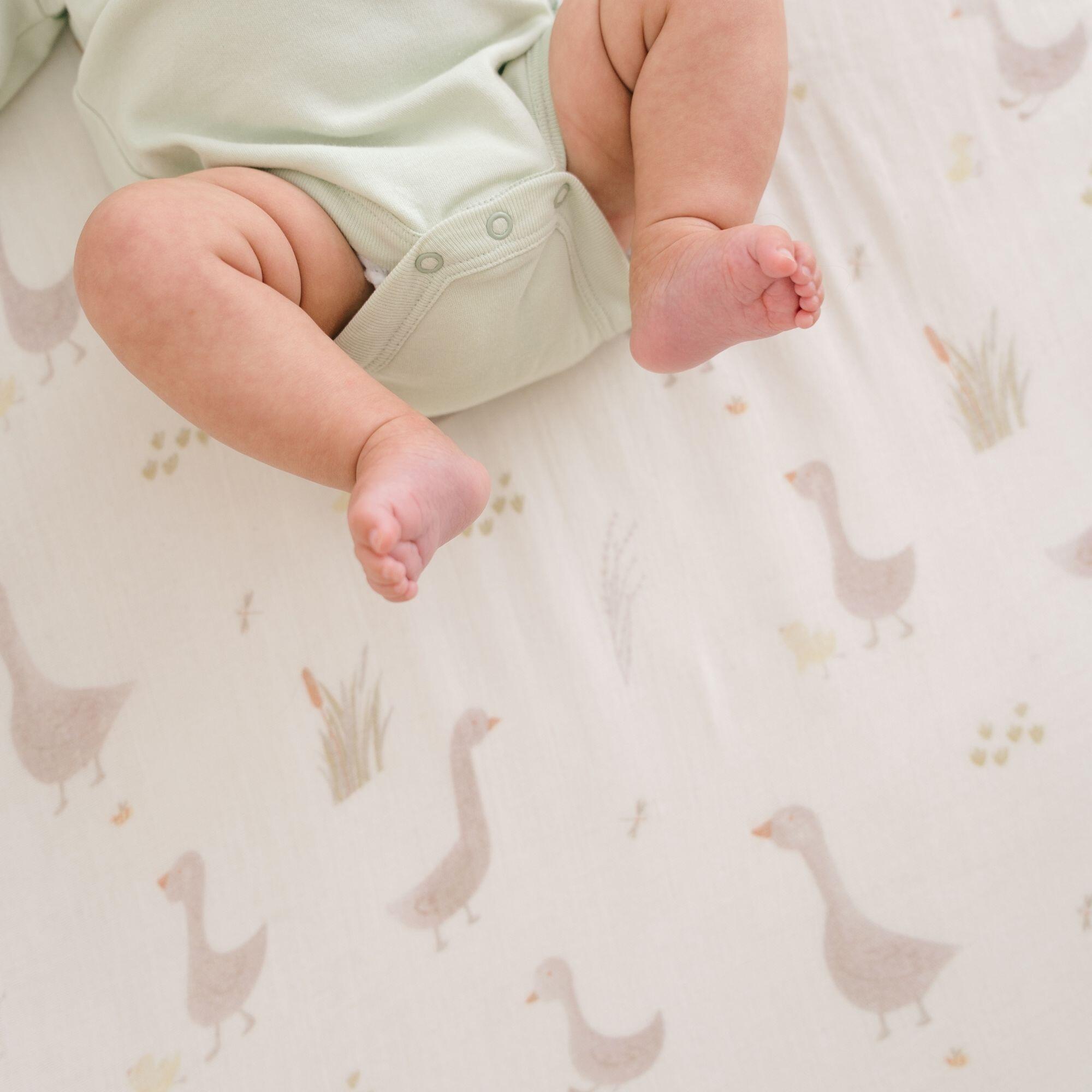 Crane Baby Charlie Goose Crib Sheet, , rollover
