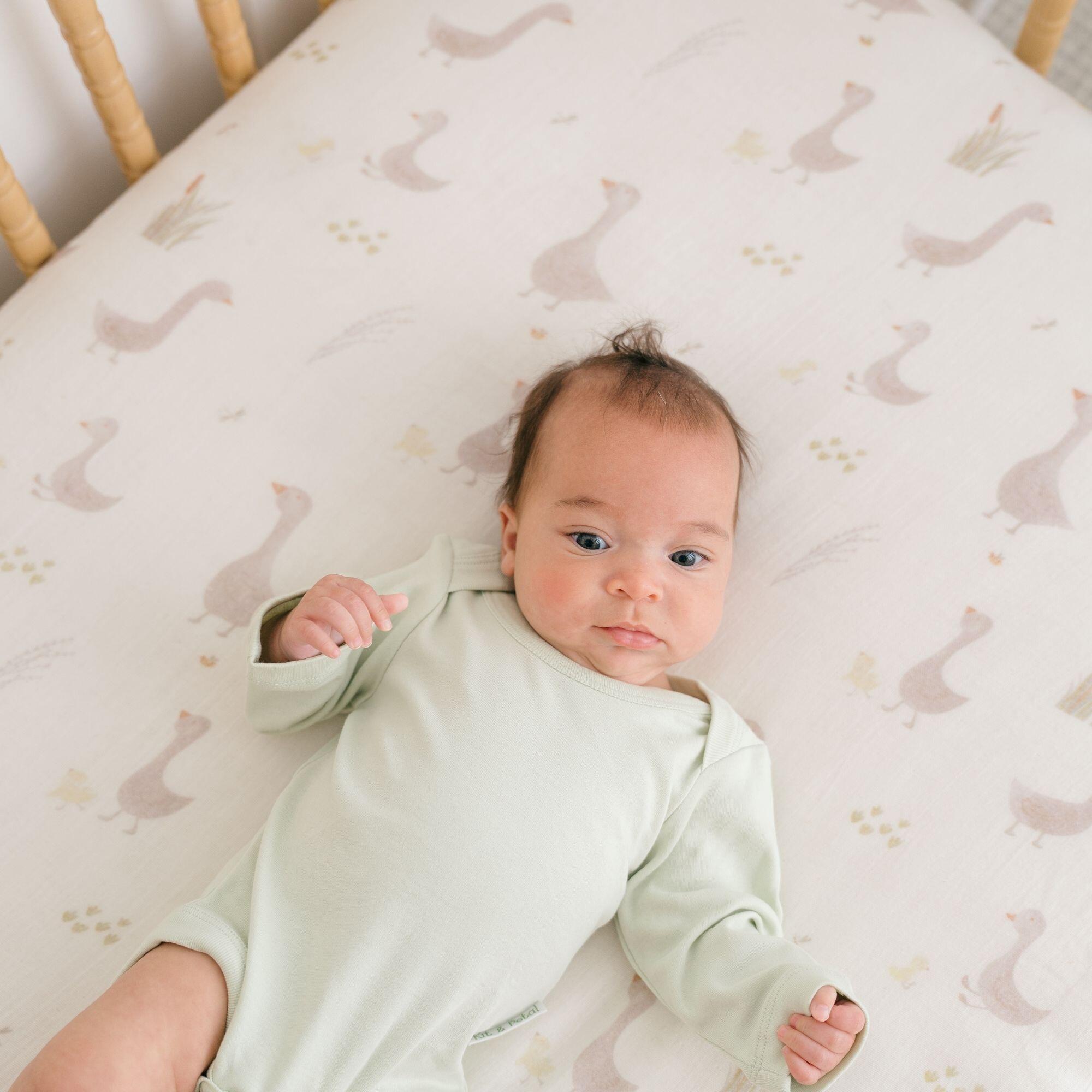 Crane Baby Charlie Goose Crib Sheet, , large