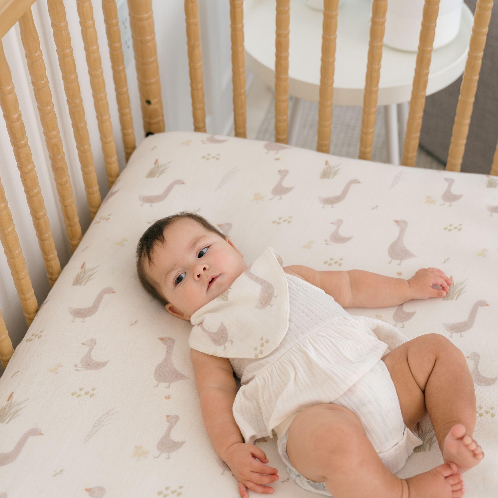 Crane Baby Charlie Goose Crib Sheet, , large