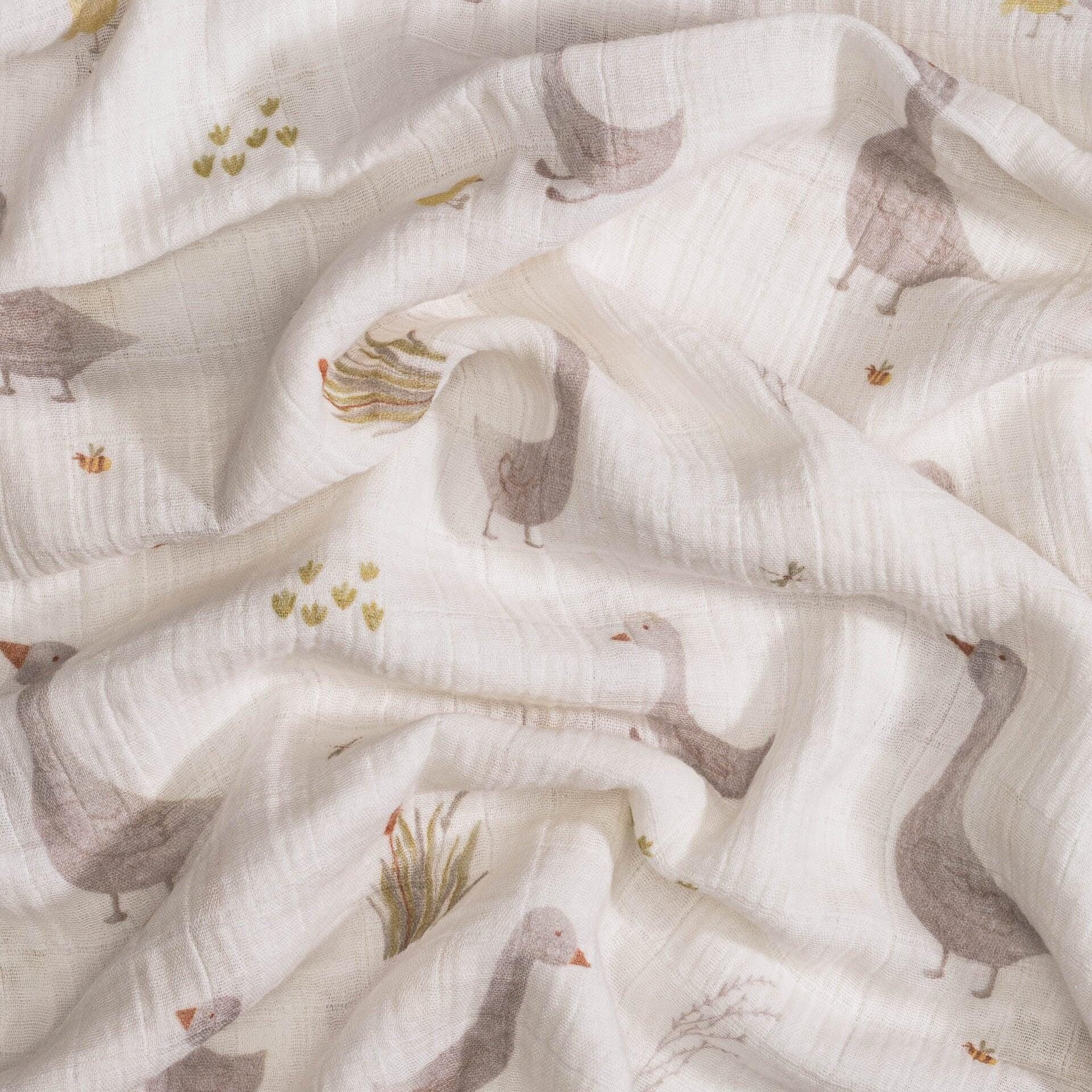 Crane Baby Charlie Goose Swaddle Wrap (Set of 2), , large