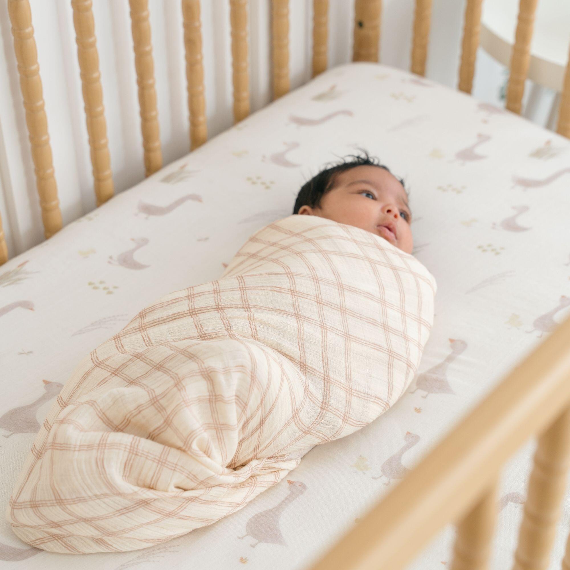 Crane Baby Charlie Goose Swaddle Wrap (Set of 2), , large