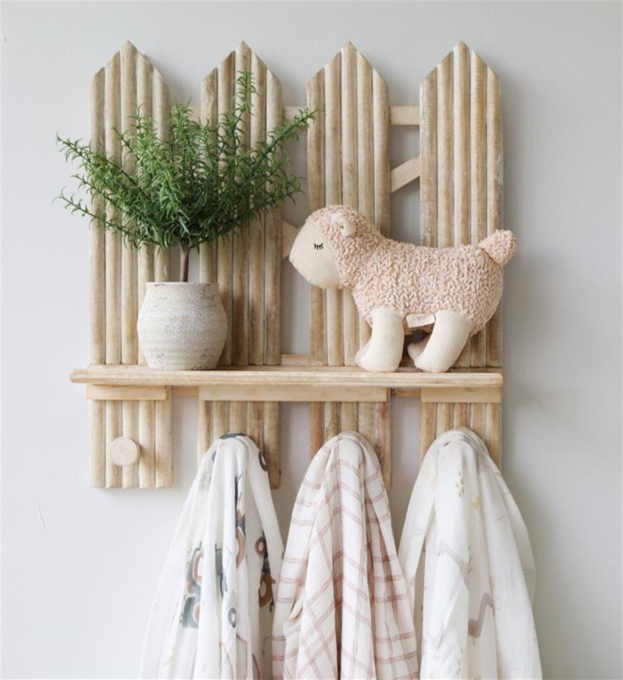 Crane Baby Charlie Nursery Fence Wall Shelf, , large